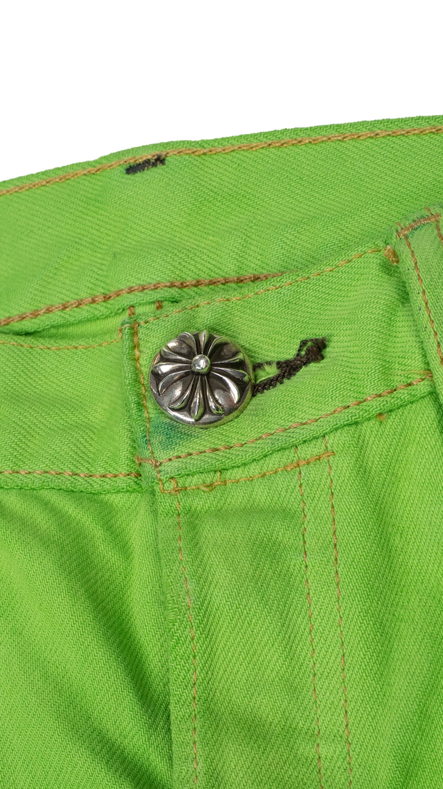 Levi's 501 Sex Record Exclusive Edition Cross Patch Green Denim Jeans