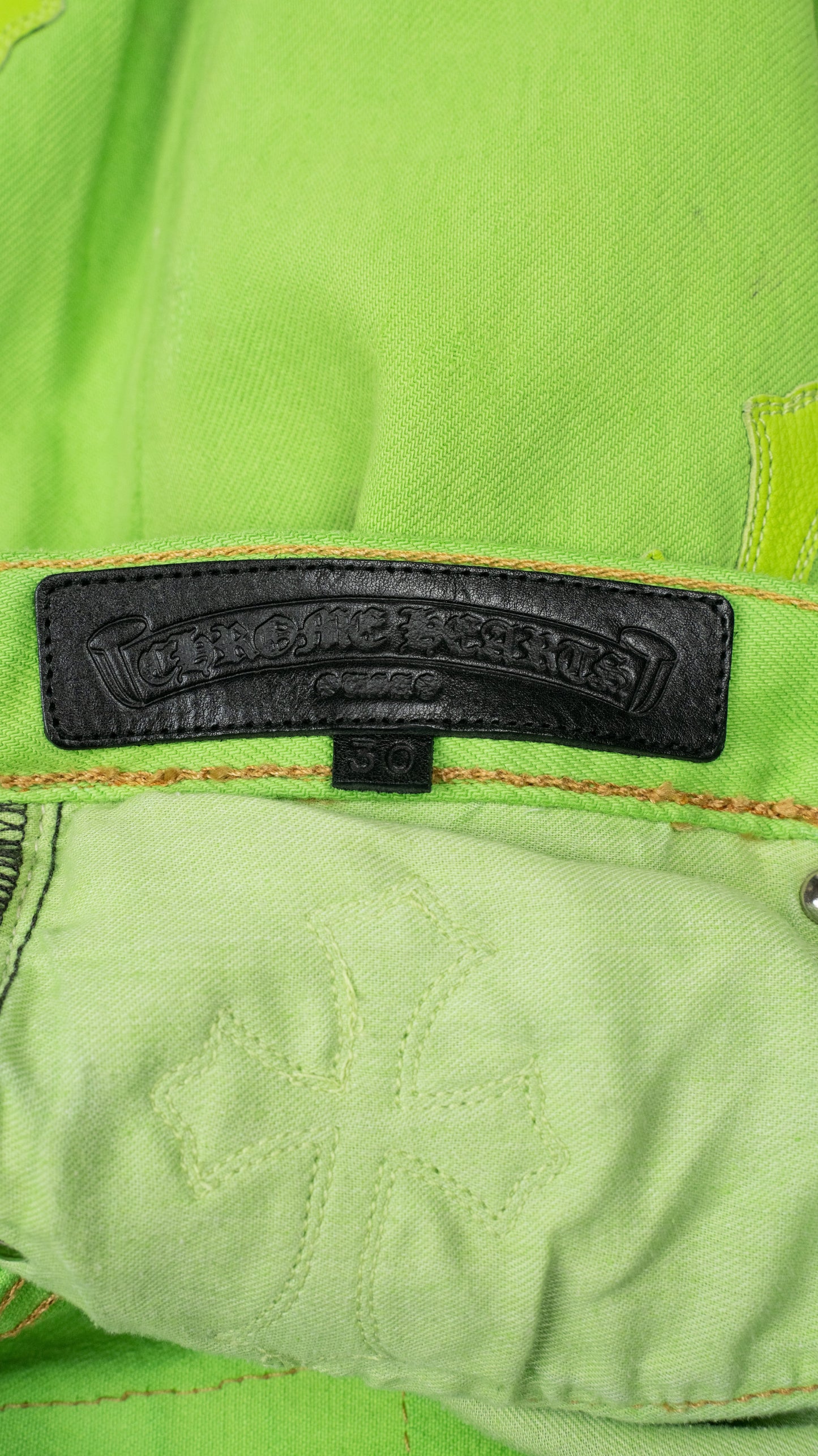 Levi's 501 Sex Record Exclusive Edition Cross Patch Green Denim Jeans