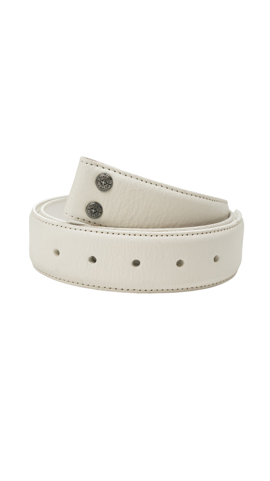 White Leather Belt Strap