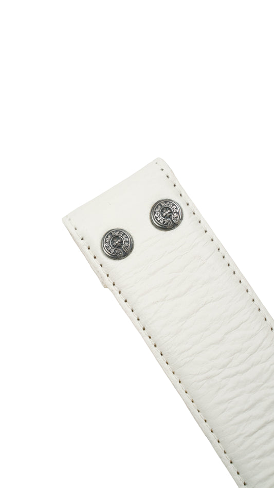 White Leather Belt Strap