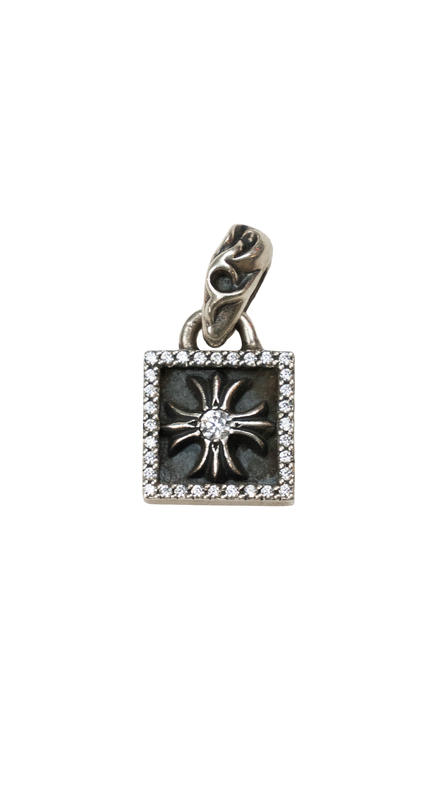 Cross Diamond Paved Frame Pendant