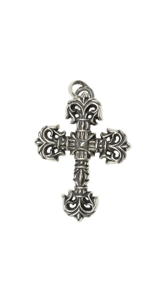 XL Silver Filigree Cross Charm Pendant