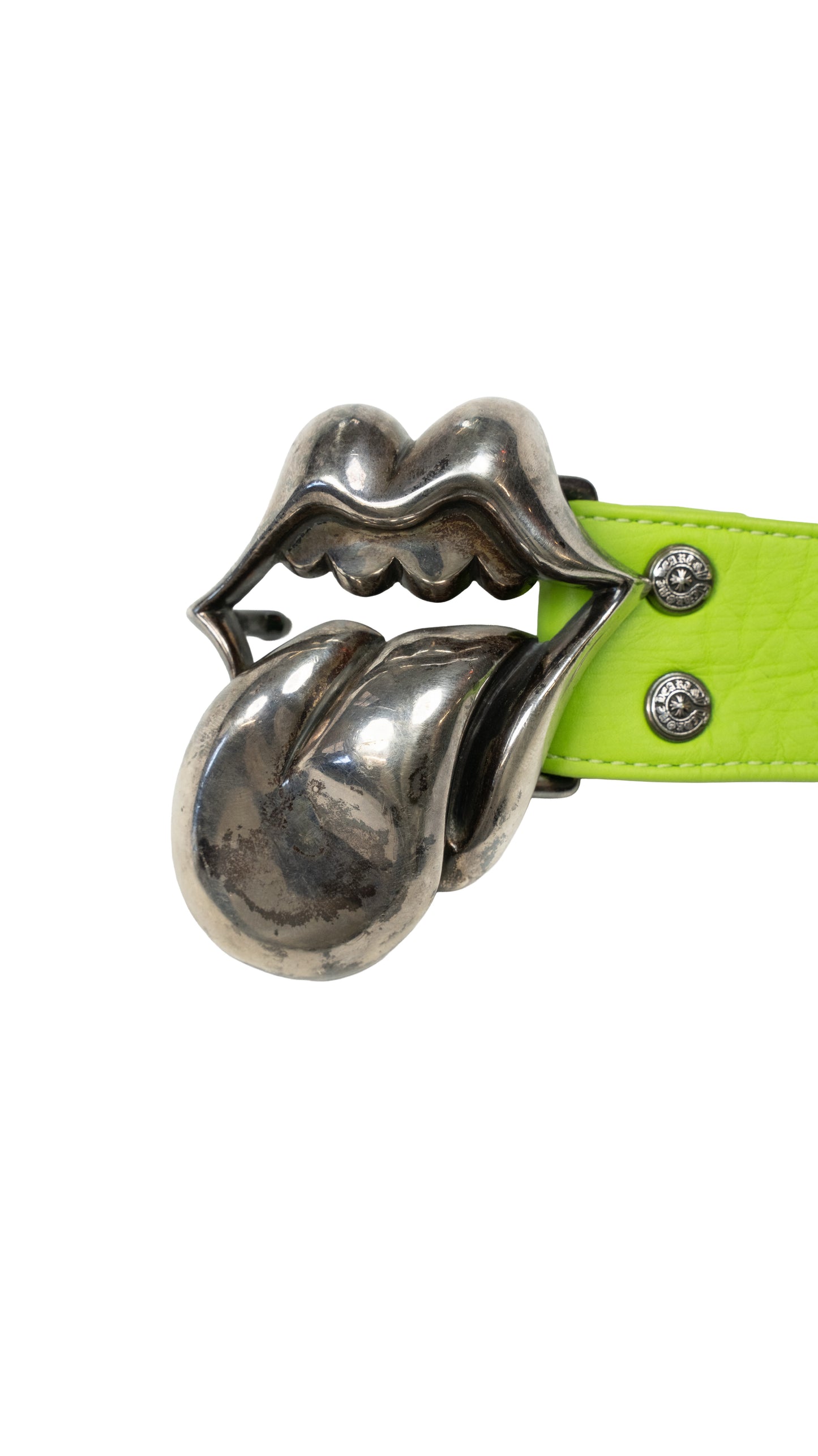 Lime Green Leather Belt Strap