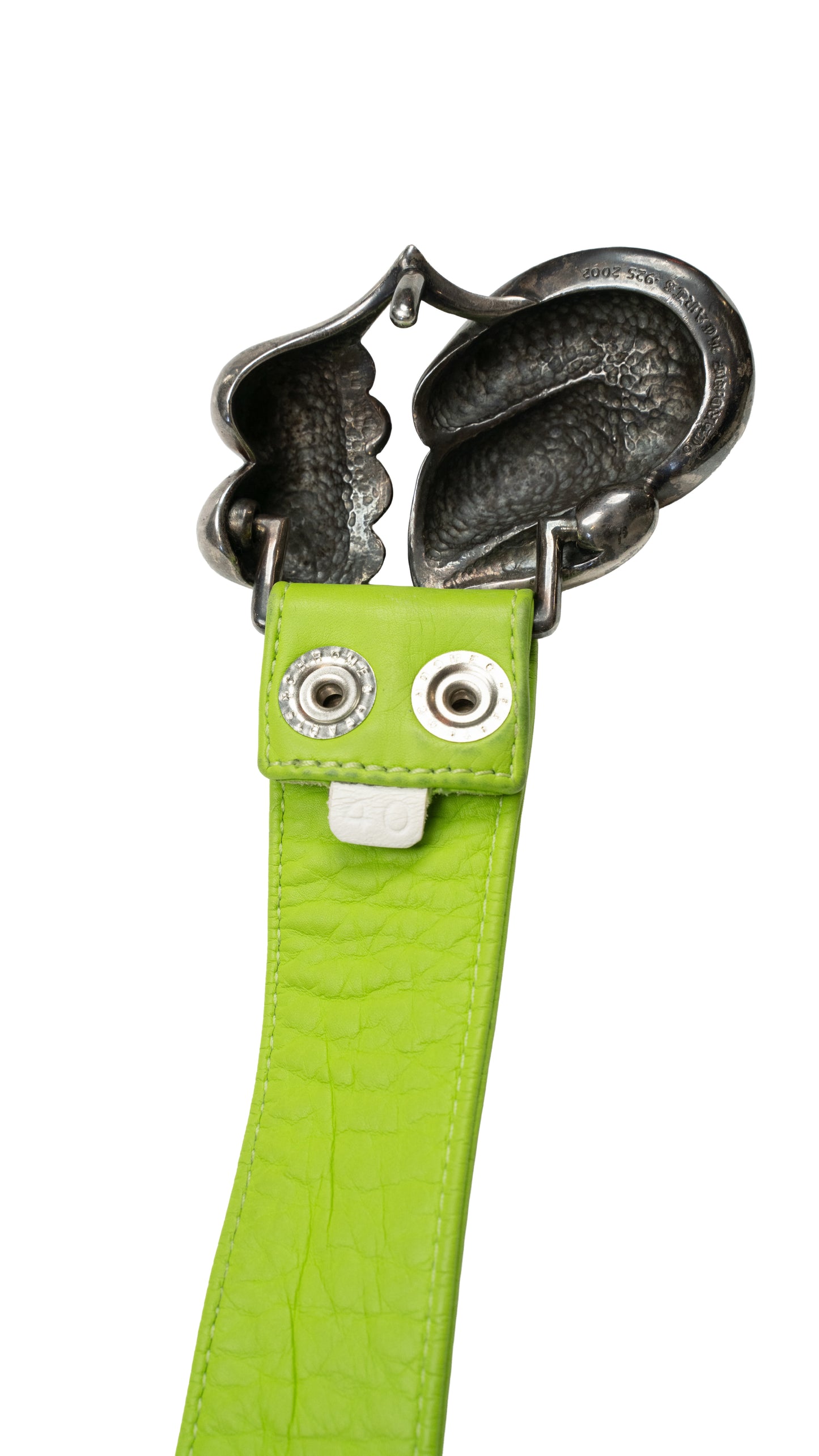Lime Green Leather Belt Strap