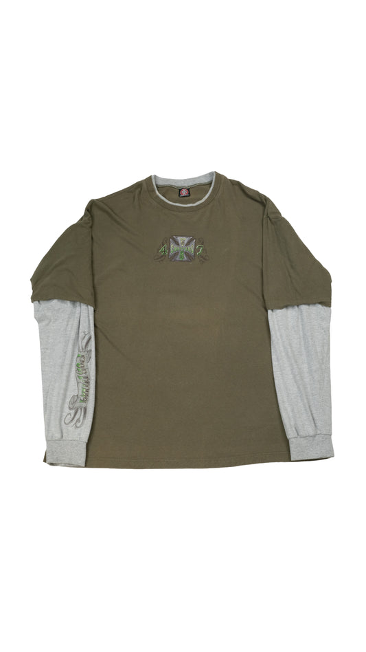 West Coast Por Vida Motorcar Military Green Long Sleeve