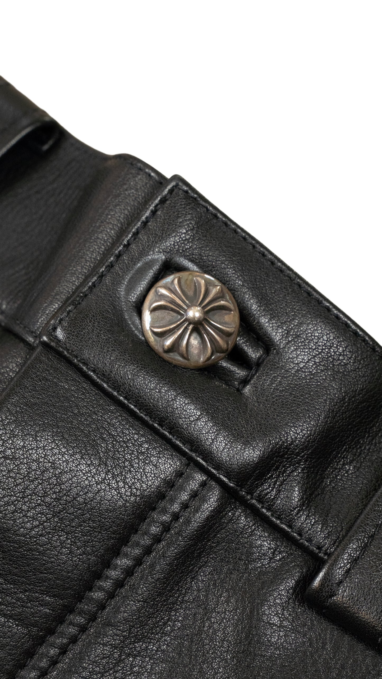 Black Leather Cargo Pants