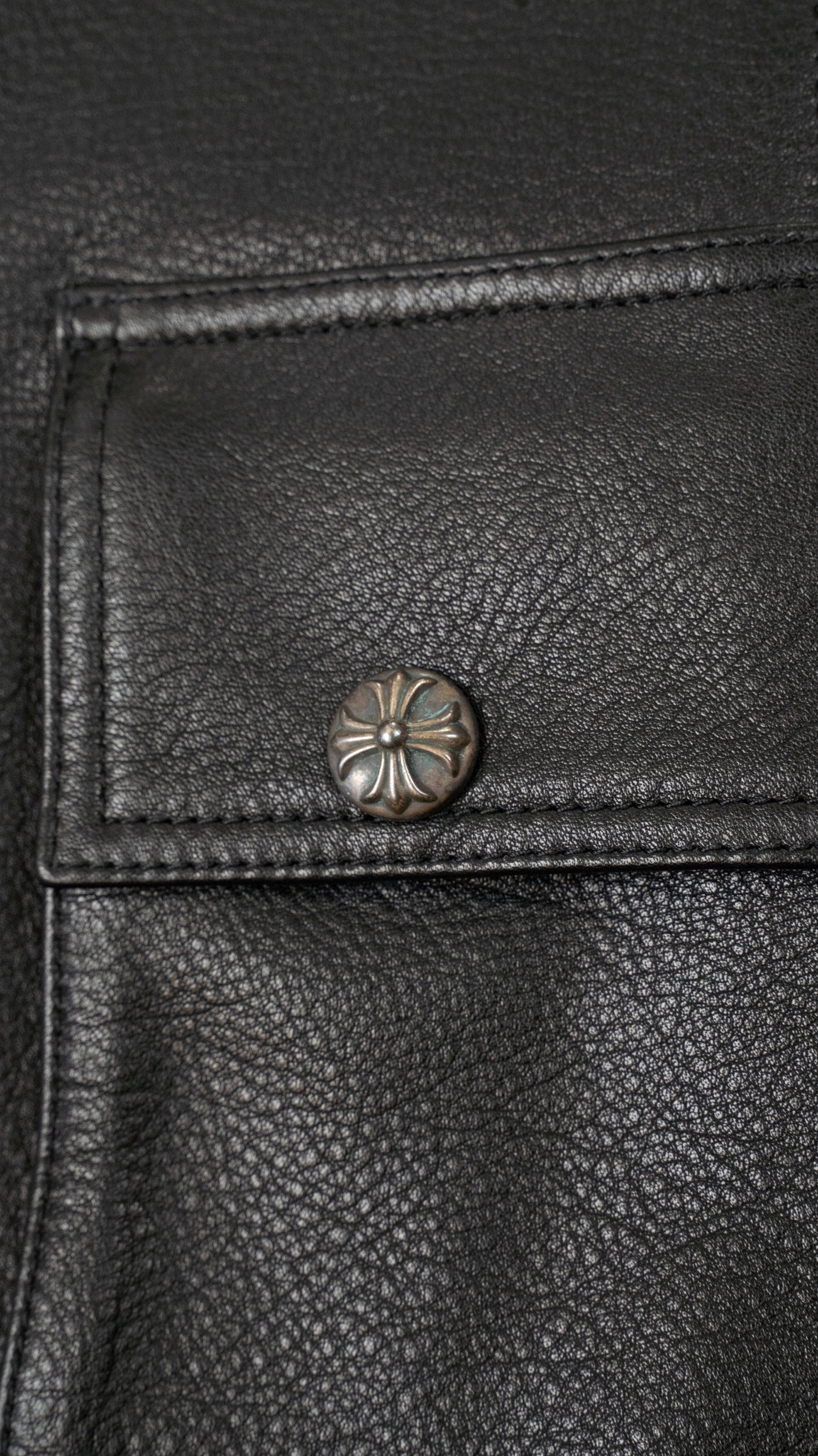 Black Leather Cargo Pants