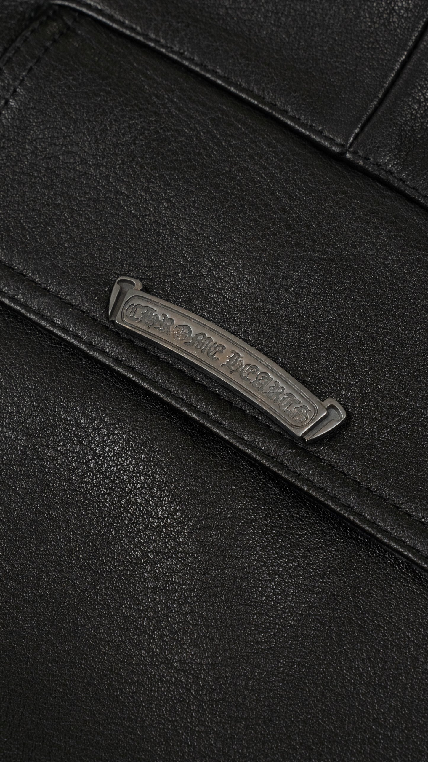 Black Leather Cargo Pants