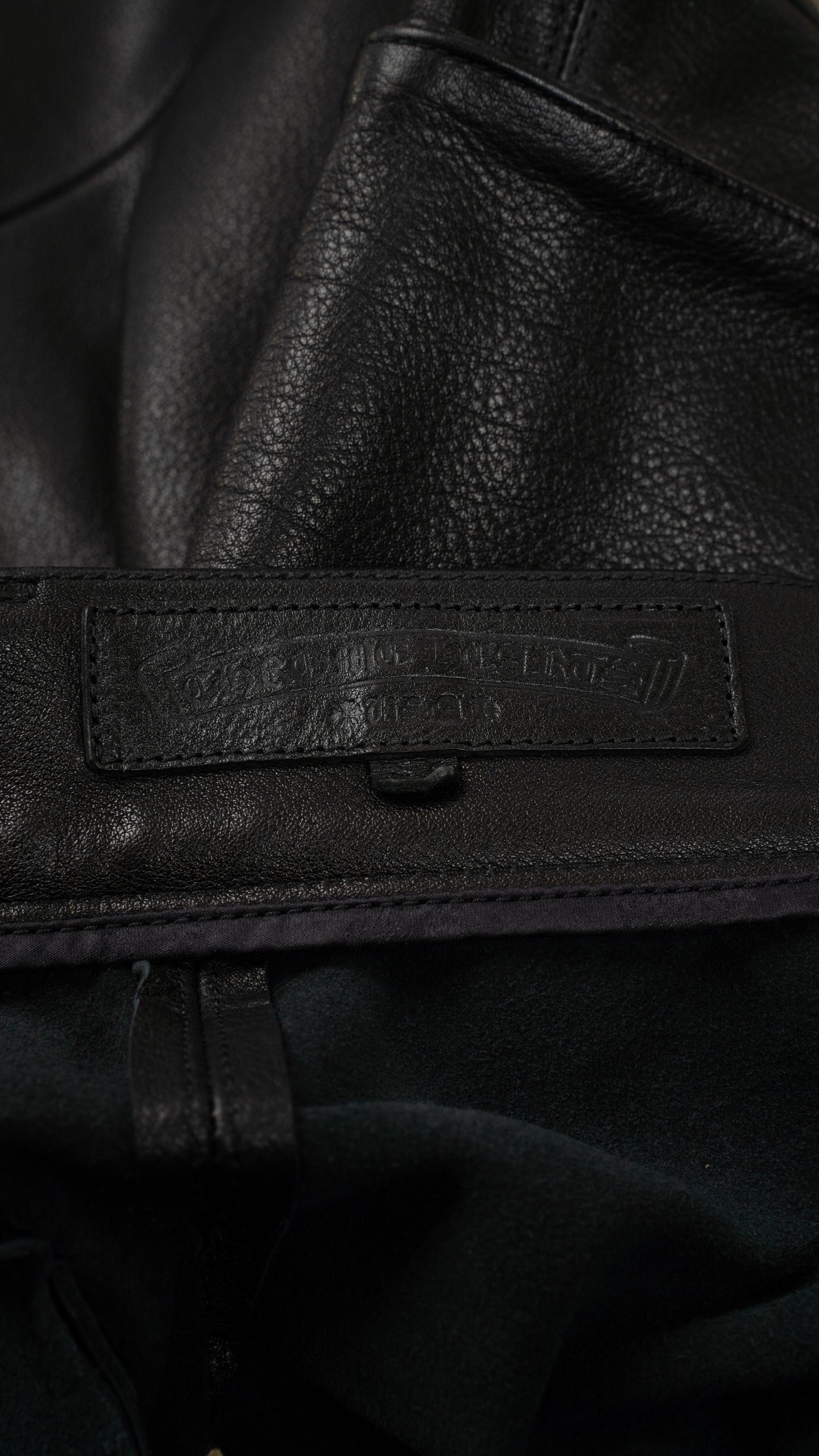 Black Leather Cargo Pants