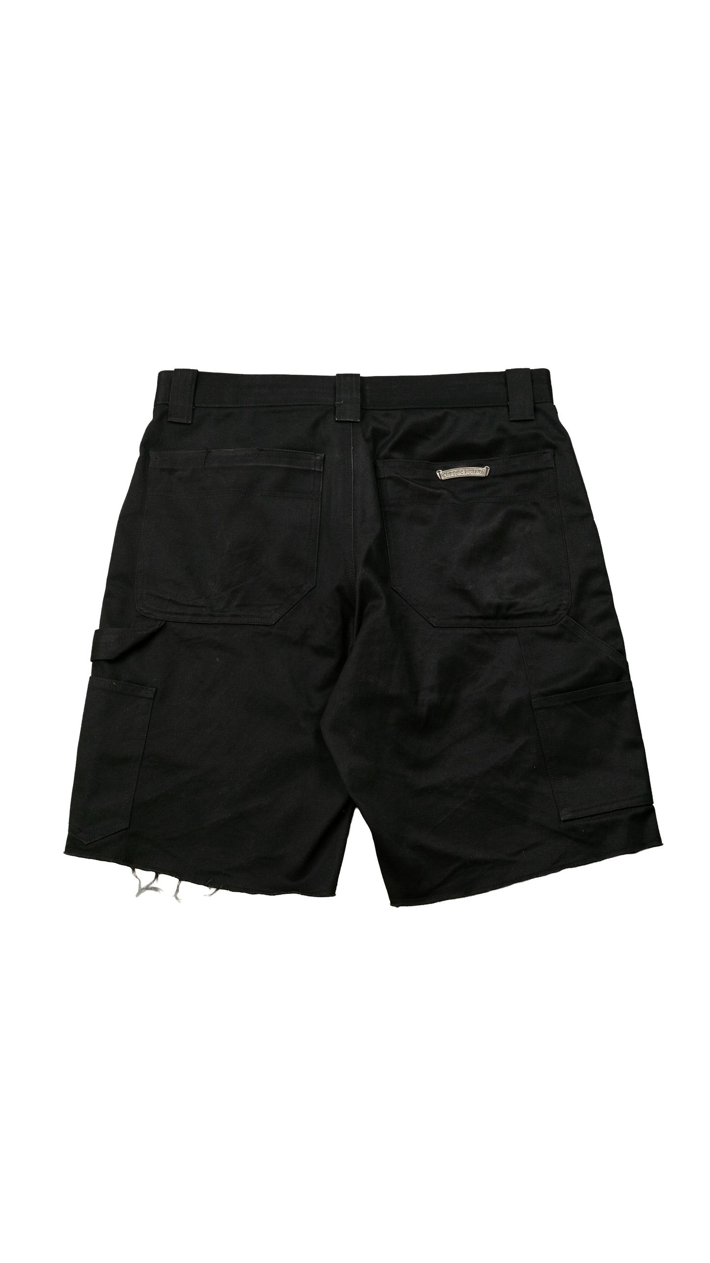 Black Double Knee Denim Shorts
