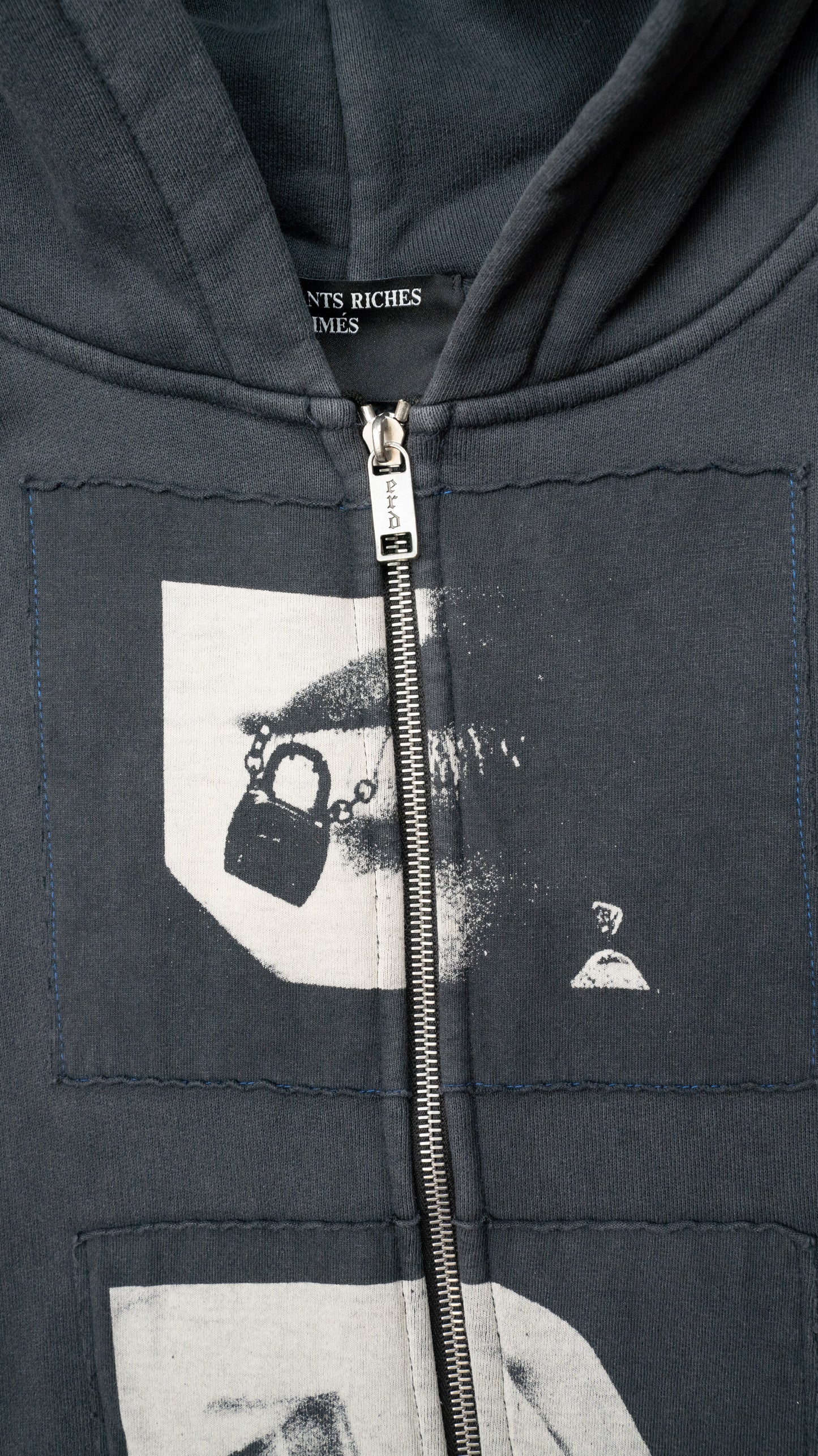 Madonna' Assemblage Patchwork Zip-up Hoodie