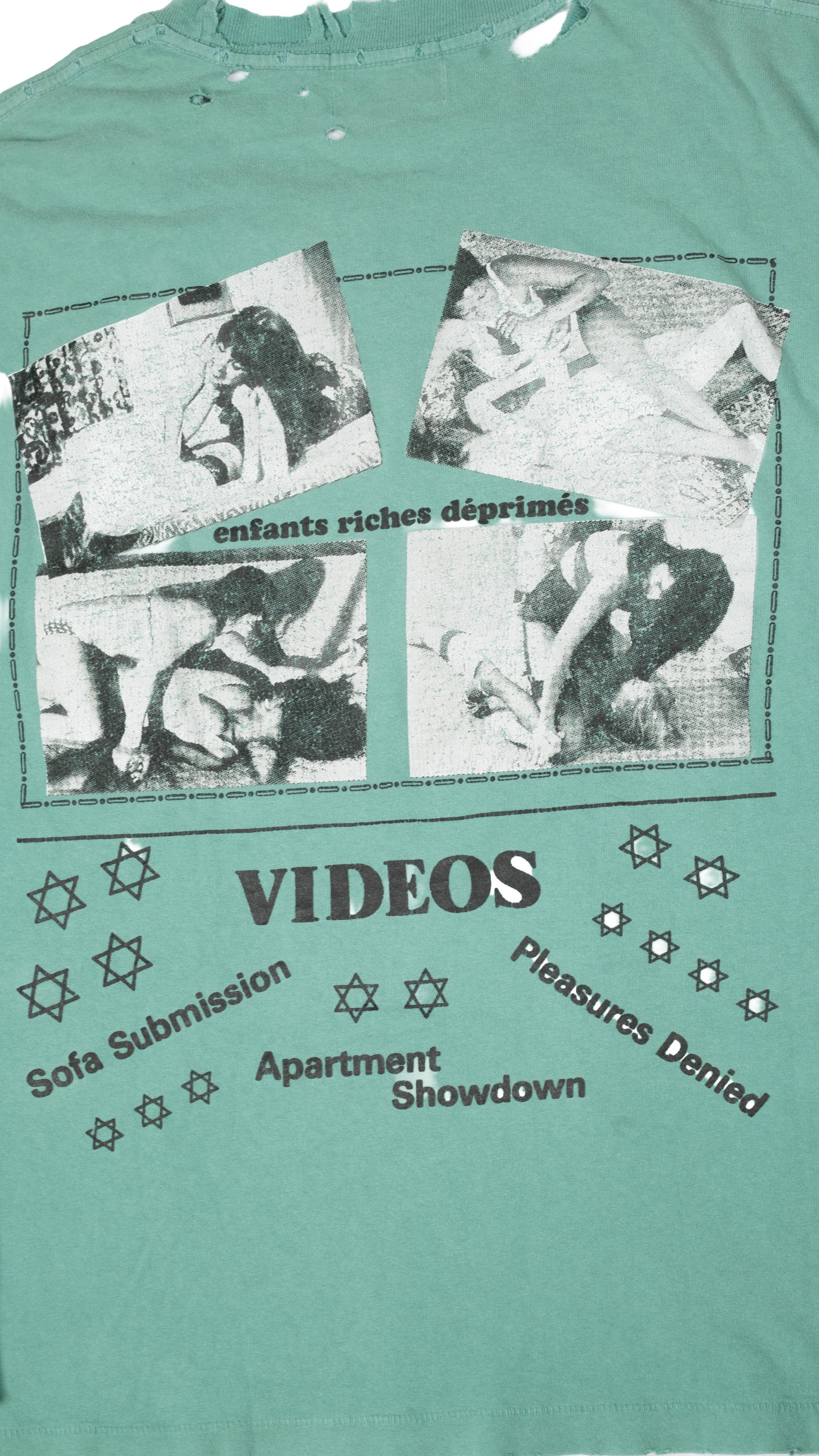 Pleasures Denied' Teal Distressed Long Sleeve