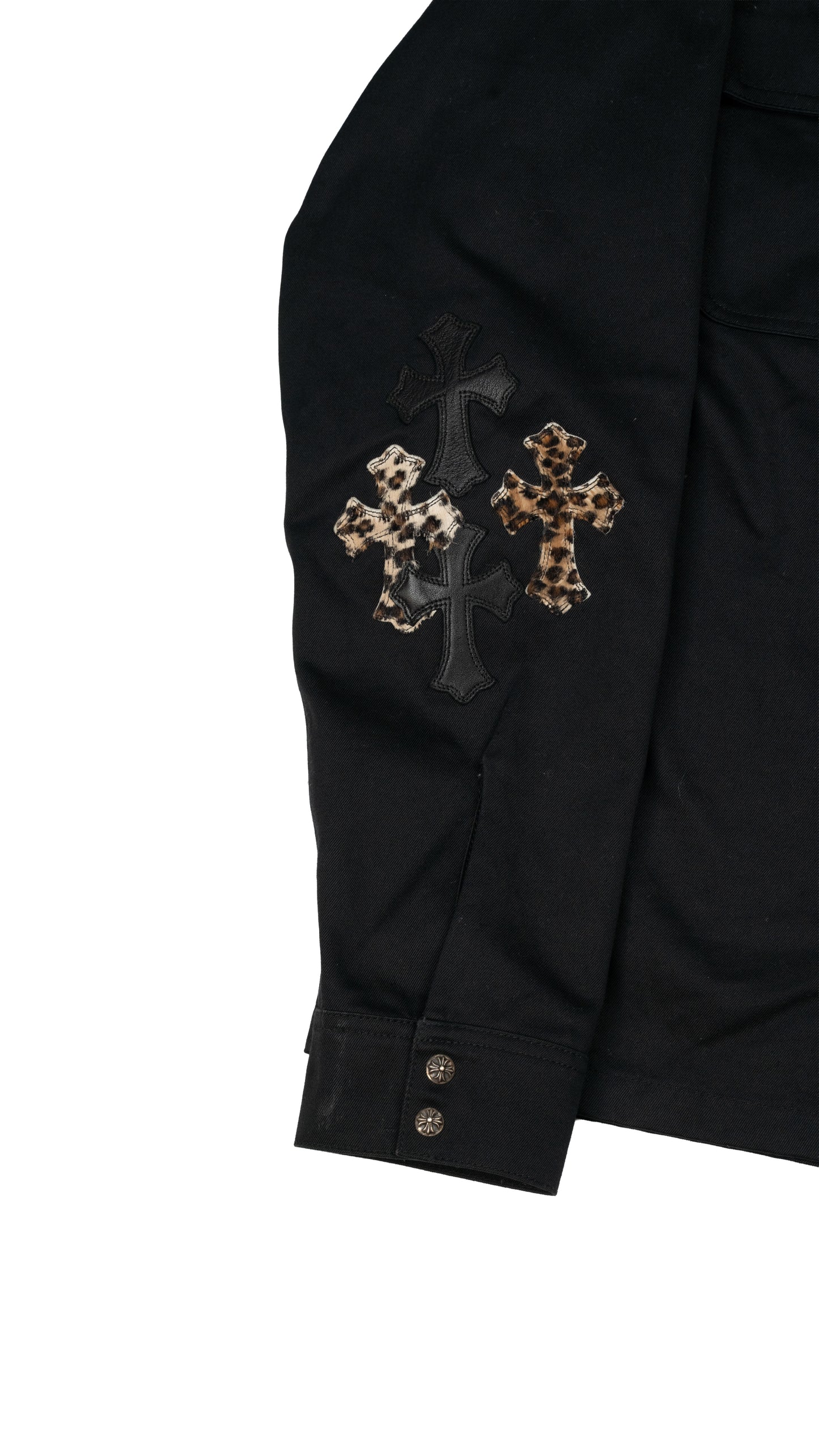 Leopard Patch Work Dog Shirt Jacket