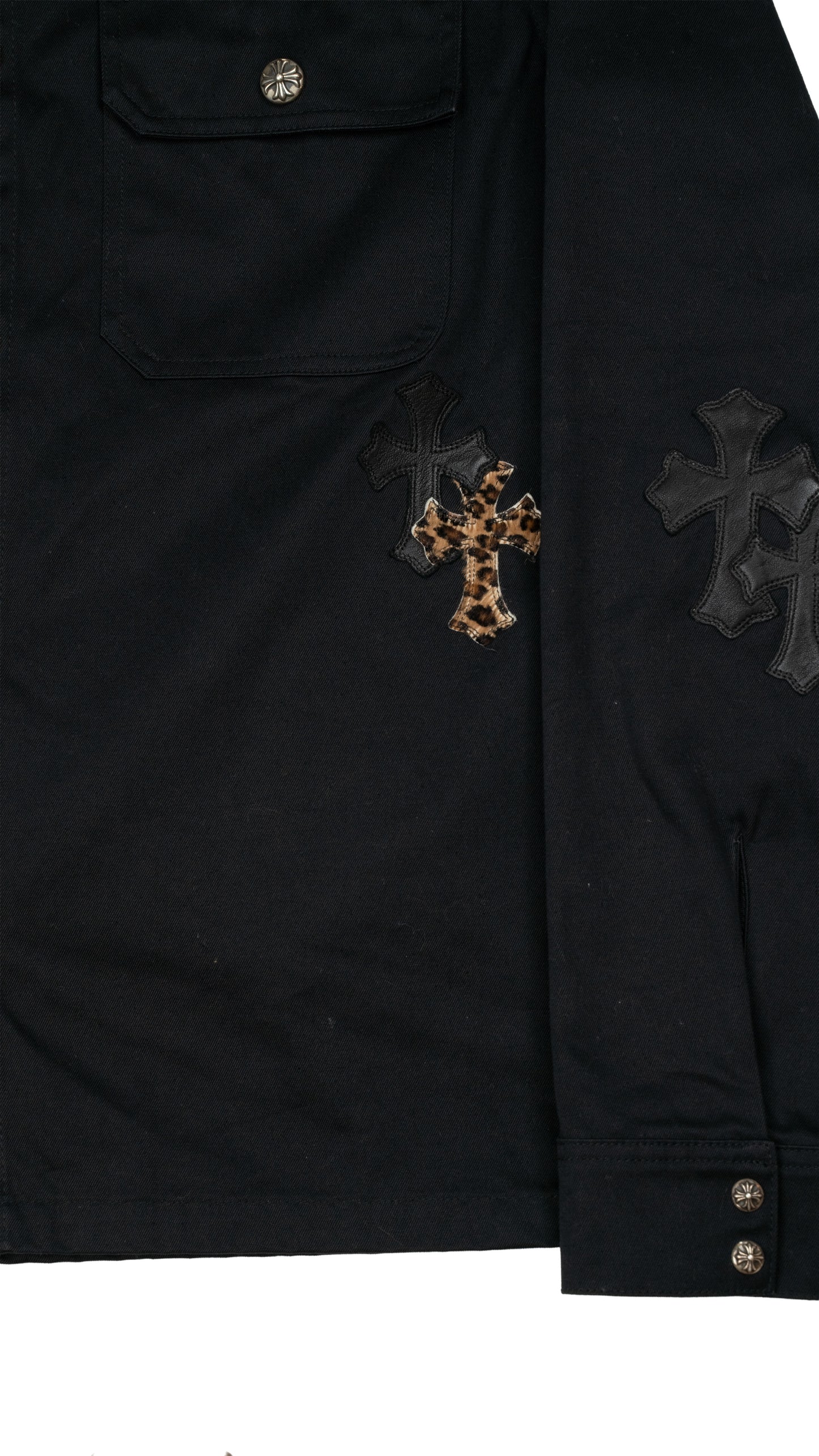 Leopard Patch Work Dog Shirt Jacket