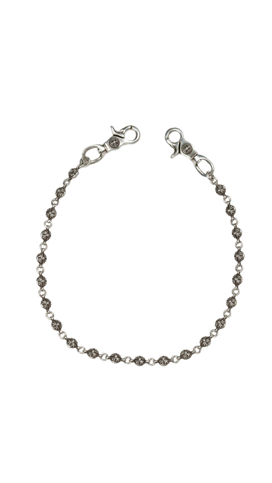 Double Clasp Silver Cross Ball Wallet Chain