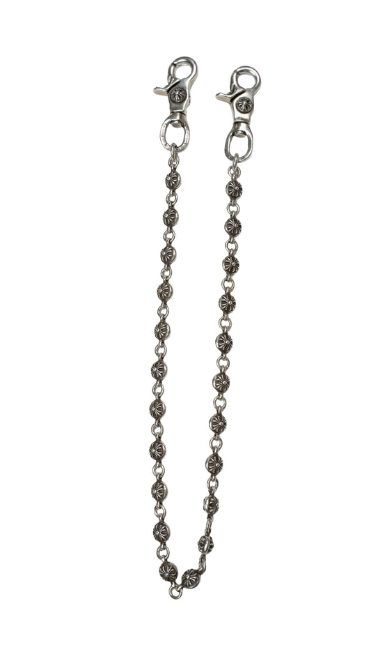Double Clasp Silver Cross Ball Wallet Chain