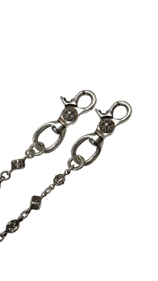 Silver Dice Ball Double Clasp Wallet Chain