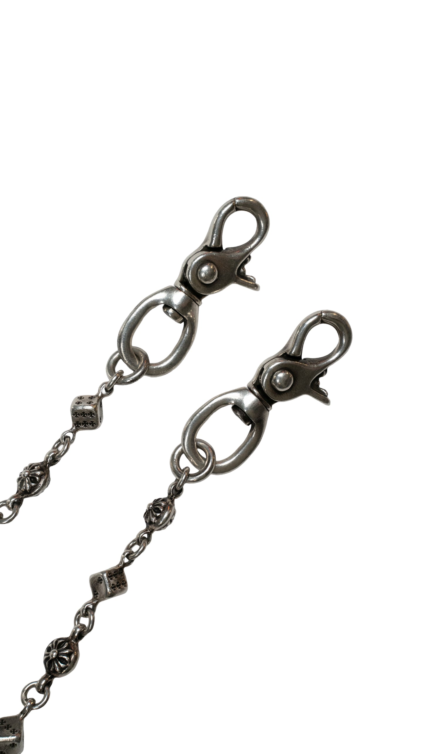 Silver Dice Ball Double Clasp Wallet Chain