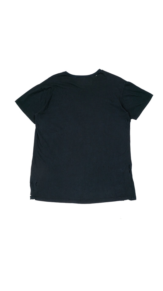 Black Washed Distressed Classic Logo T-shirt