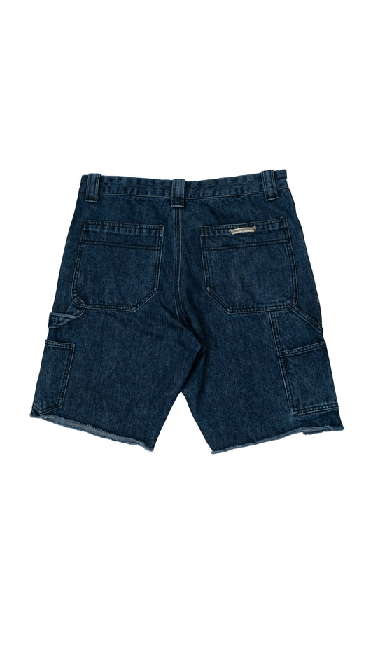 Blue Double Knee Denim Shorts