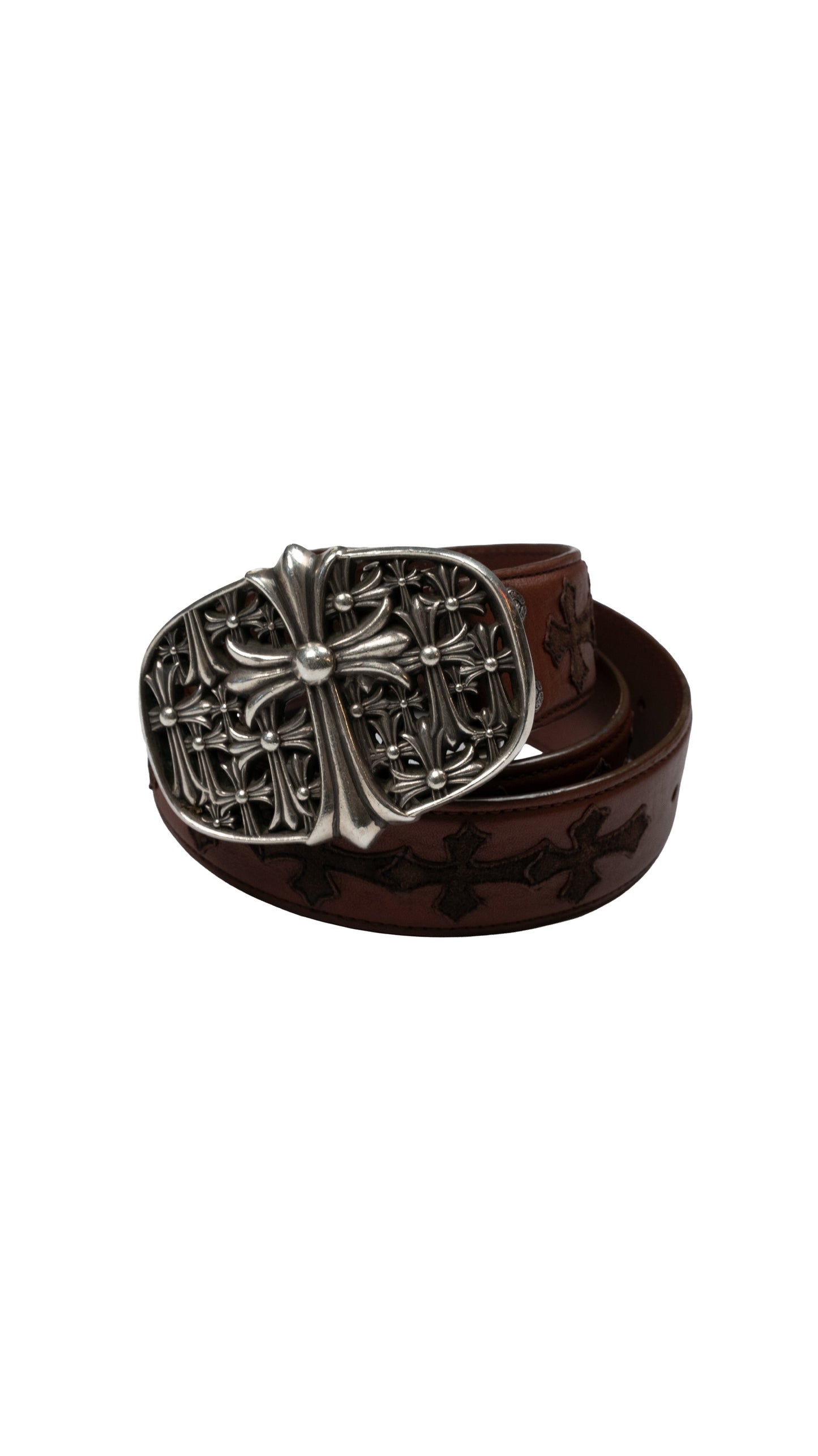 Brown Cemetery Brown Cross Patch Leather Strap