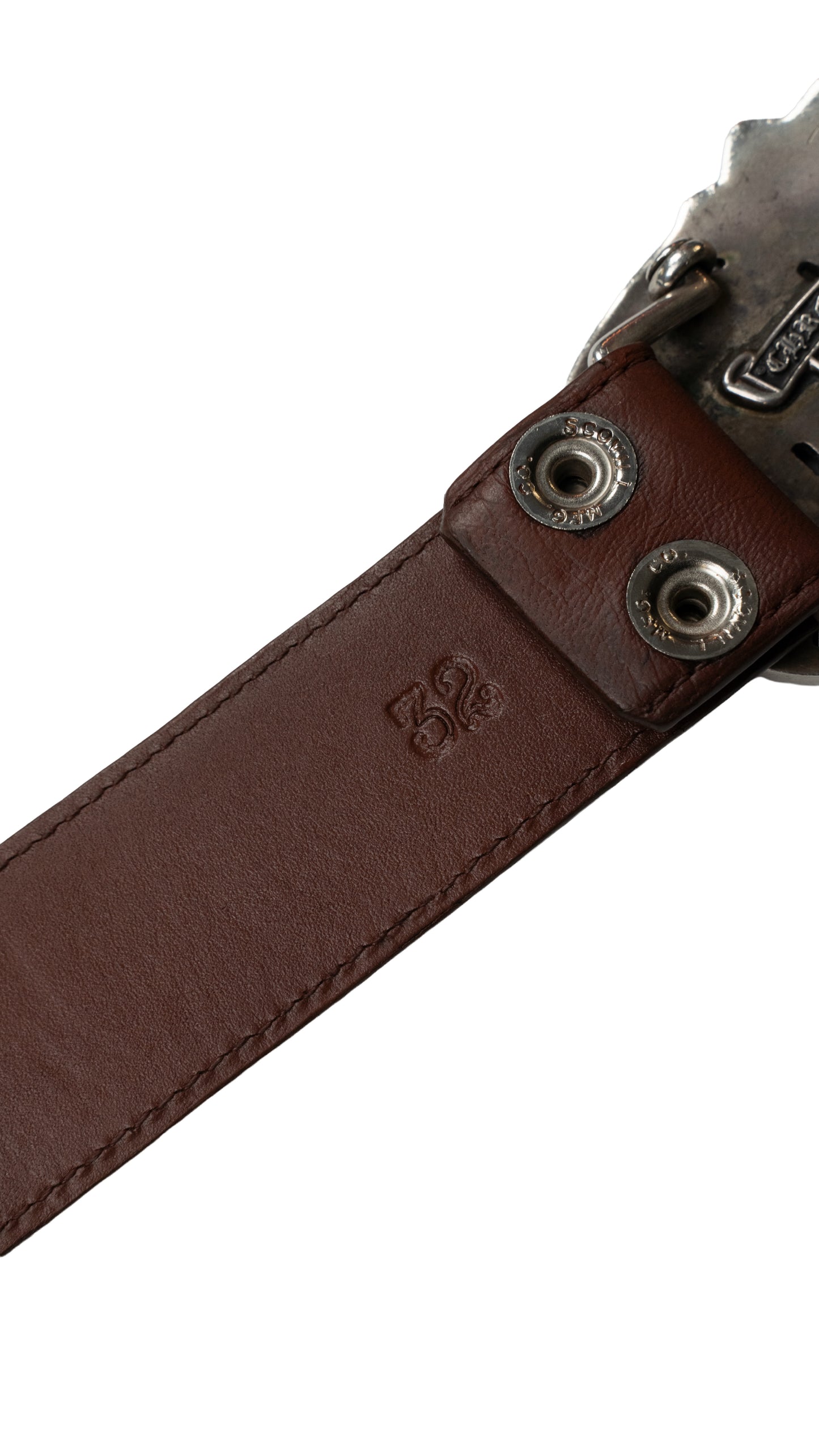 Brown Cemetery Brown Cross Patch Leather Strap