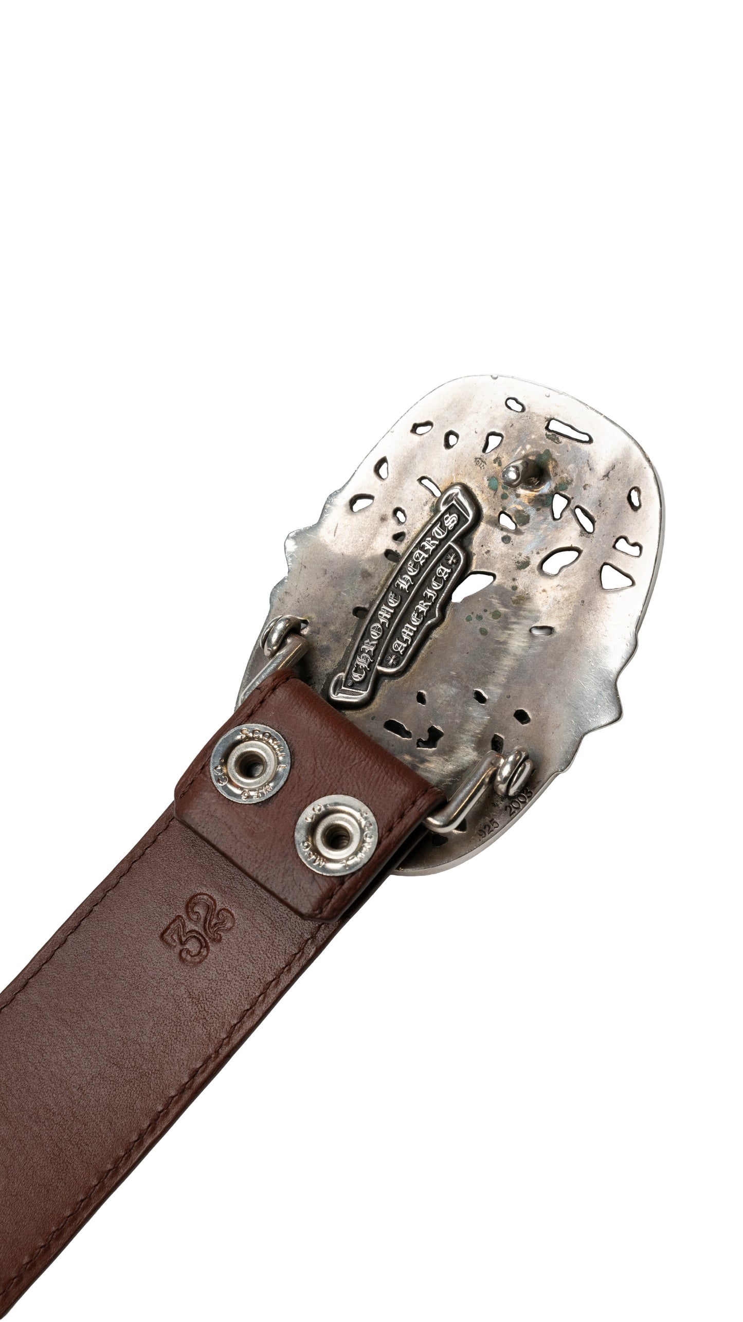 Brown Cemetery Brown Cross Patch Leather Strap