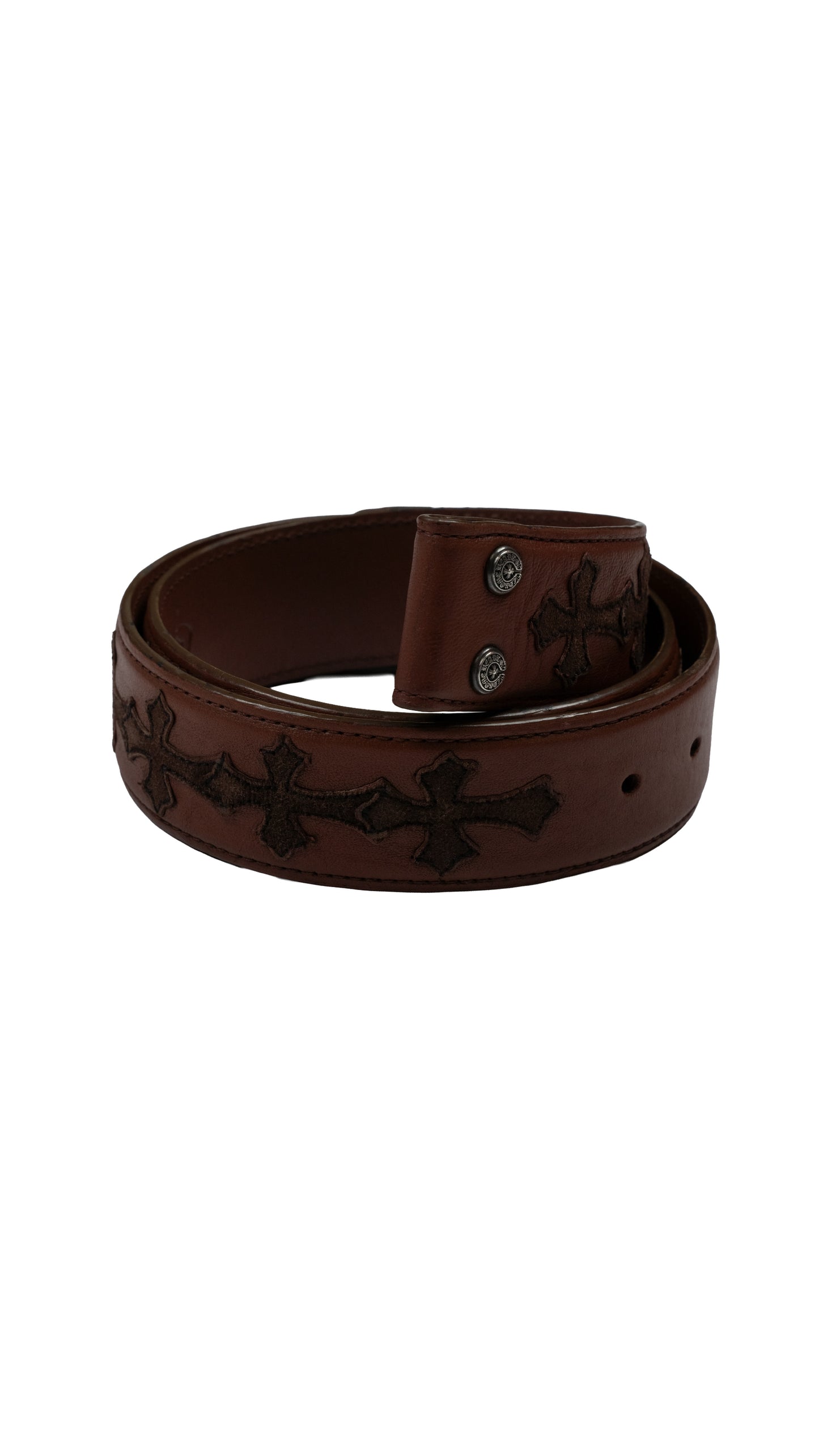 Brown Cemetery Brown Cross Patch Leather Strap