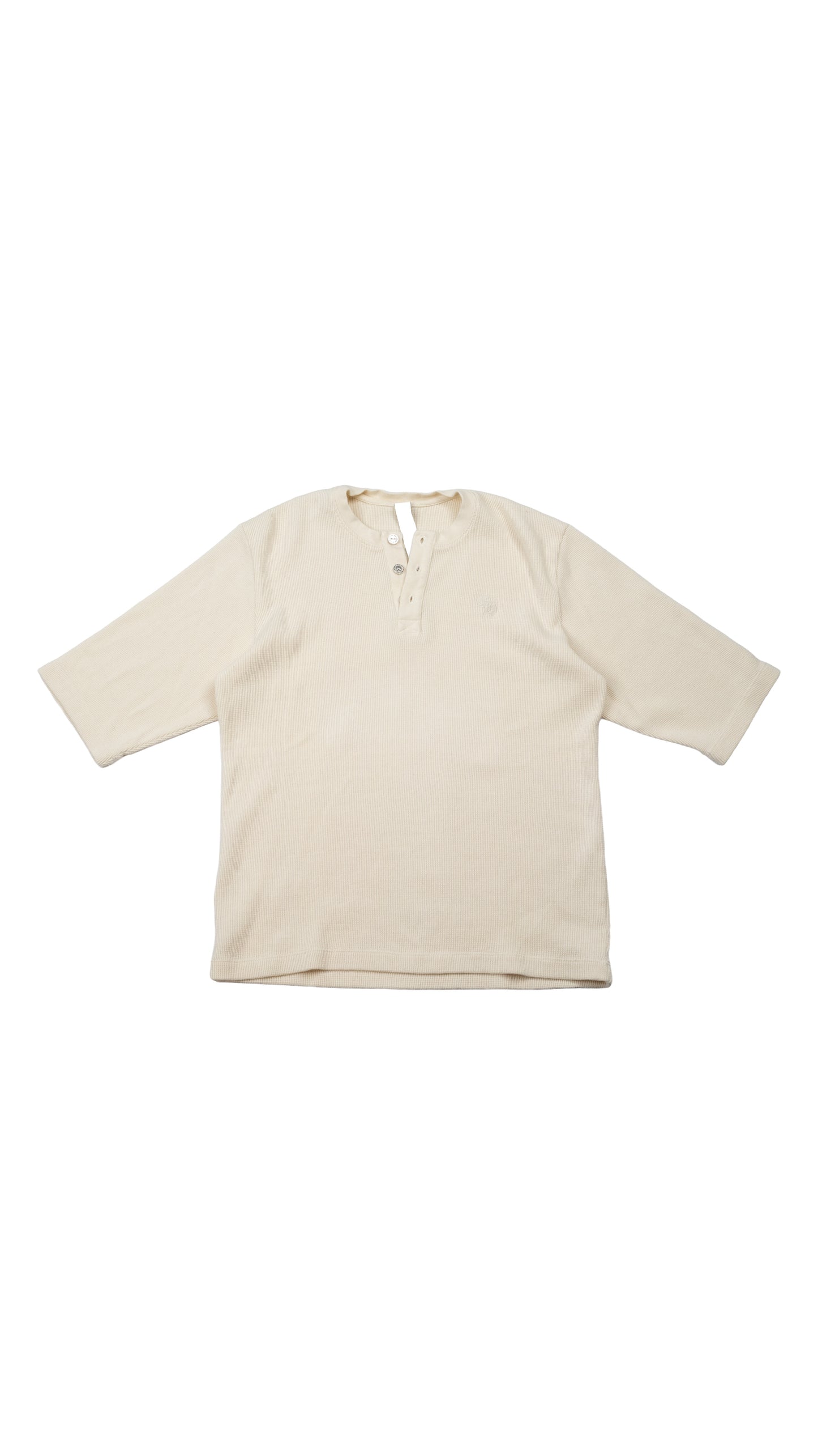 Waffle Henley Collar CH Logo Embroidered Shirt