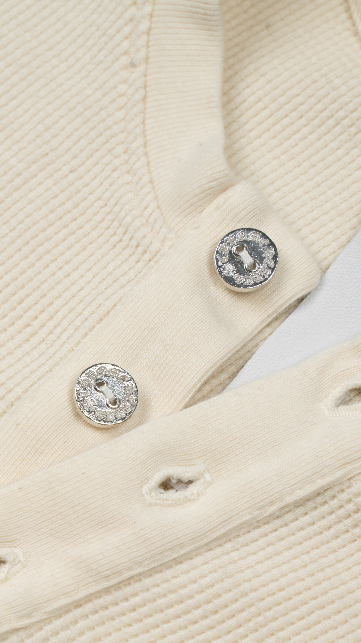 Waffle Henley Collar CH Logo Embroidered Shirt