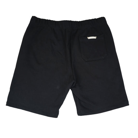 Black Cemetery Leather Cross Patch Paper Jam Shorts