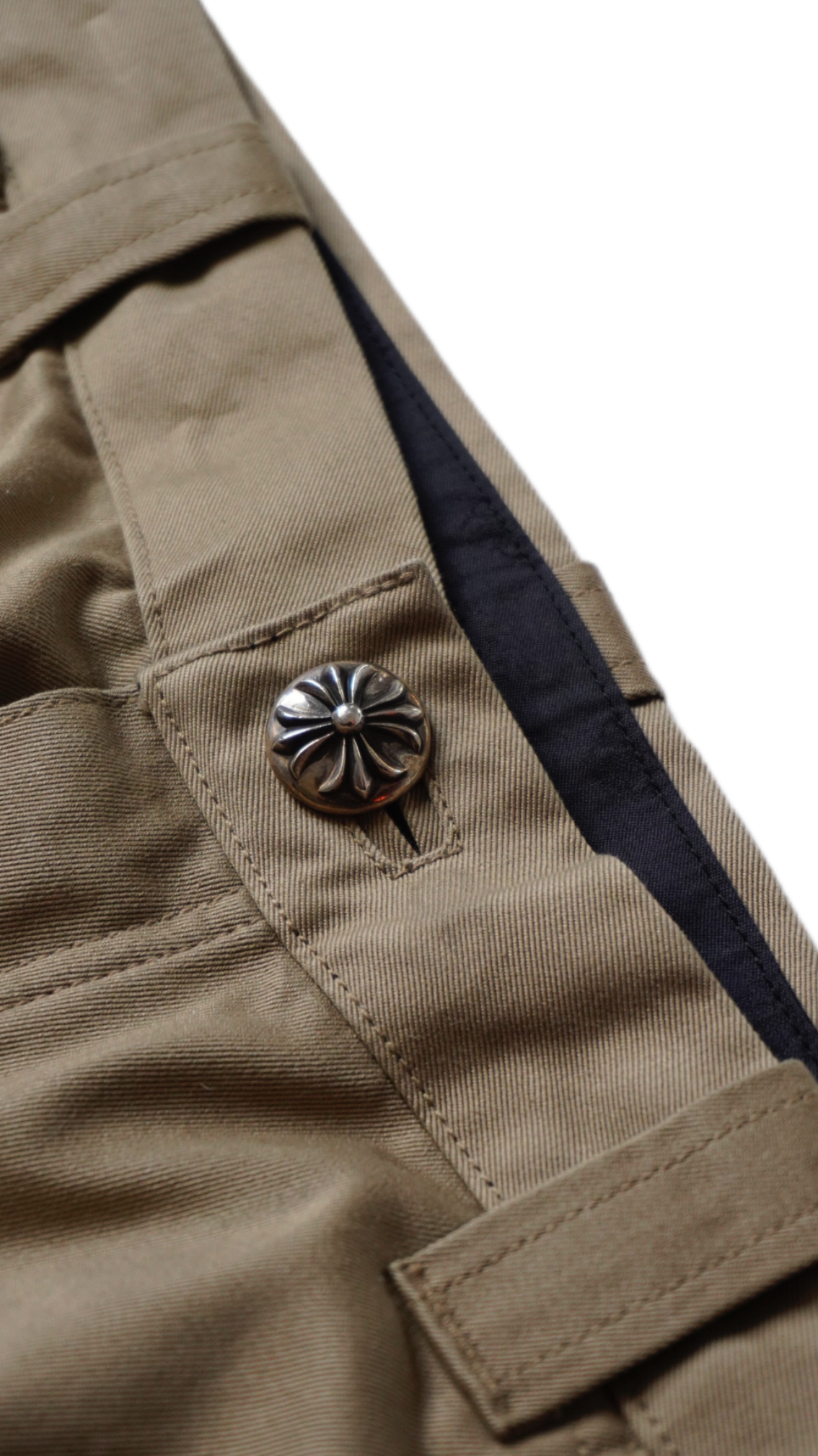 Tan Pink & CheckeRed Cross Patch Carpenter Pants