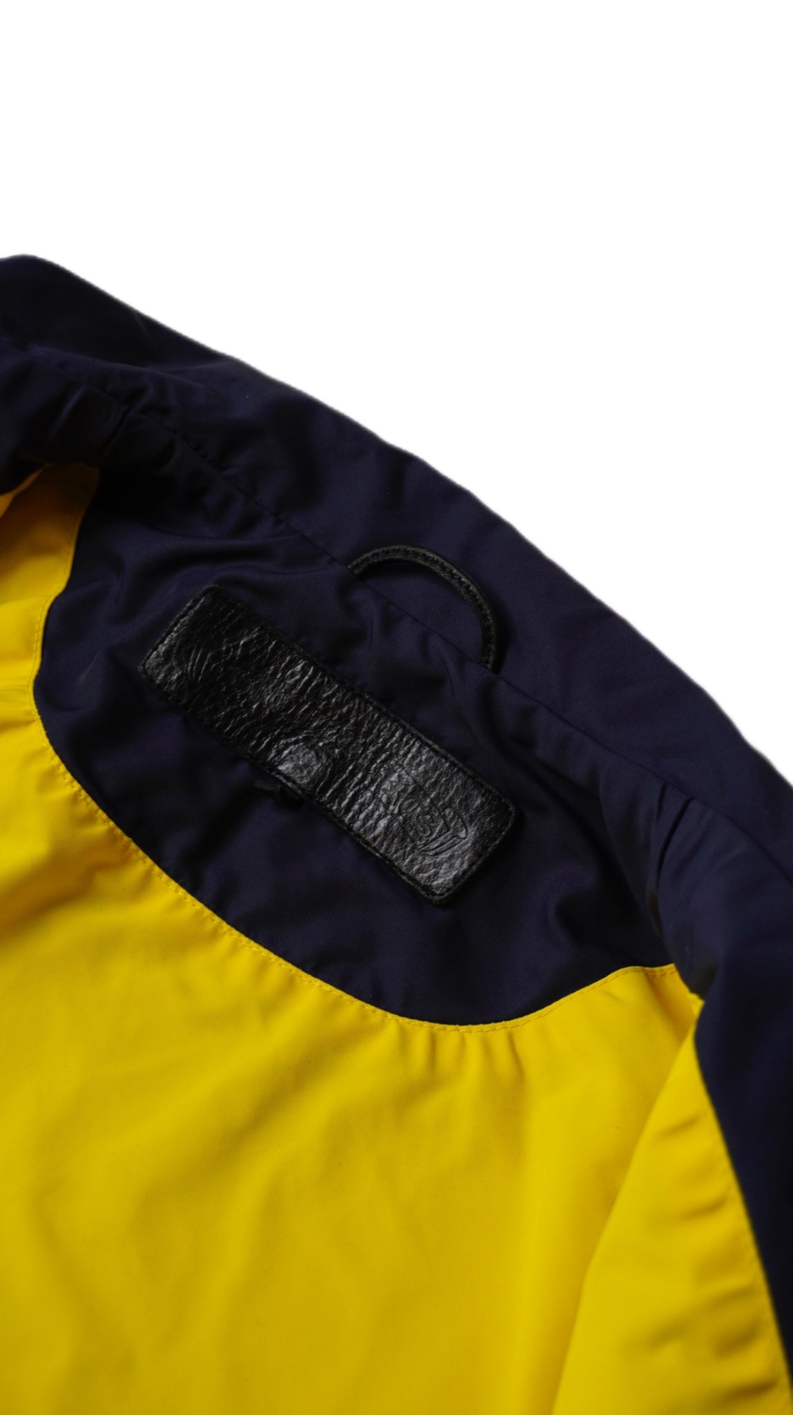 Navy Yellow Patch Women Cropped Nylon Jacket