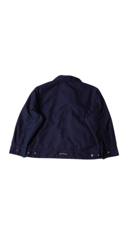 Navy Yellow Patch Women Cropped Nylon Jacket
