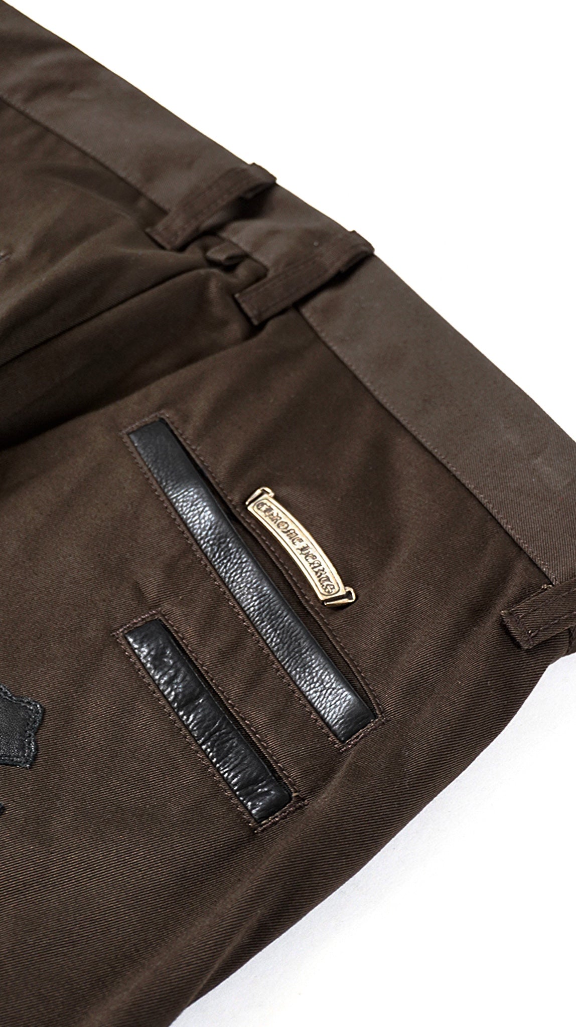 Brown Cheetah Cross Patch Chino Pants