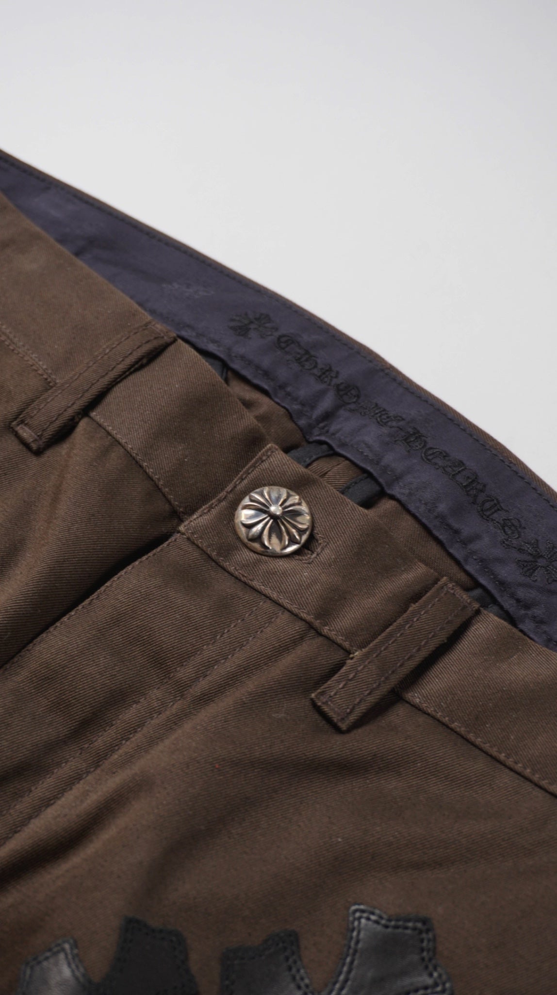 Brown Cheetah Cross Patch Chino Pants