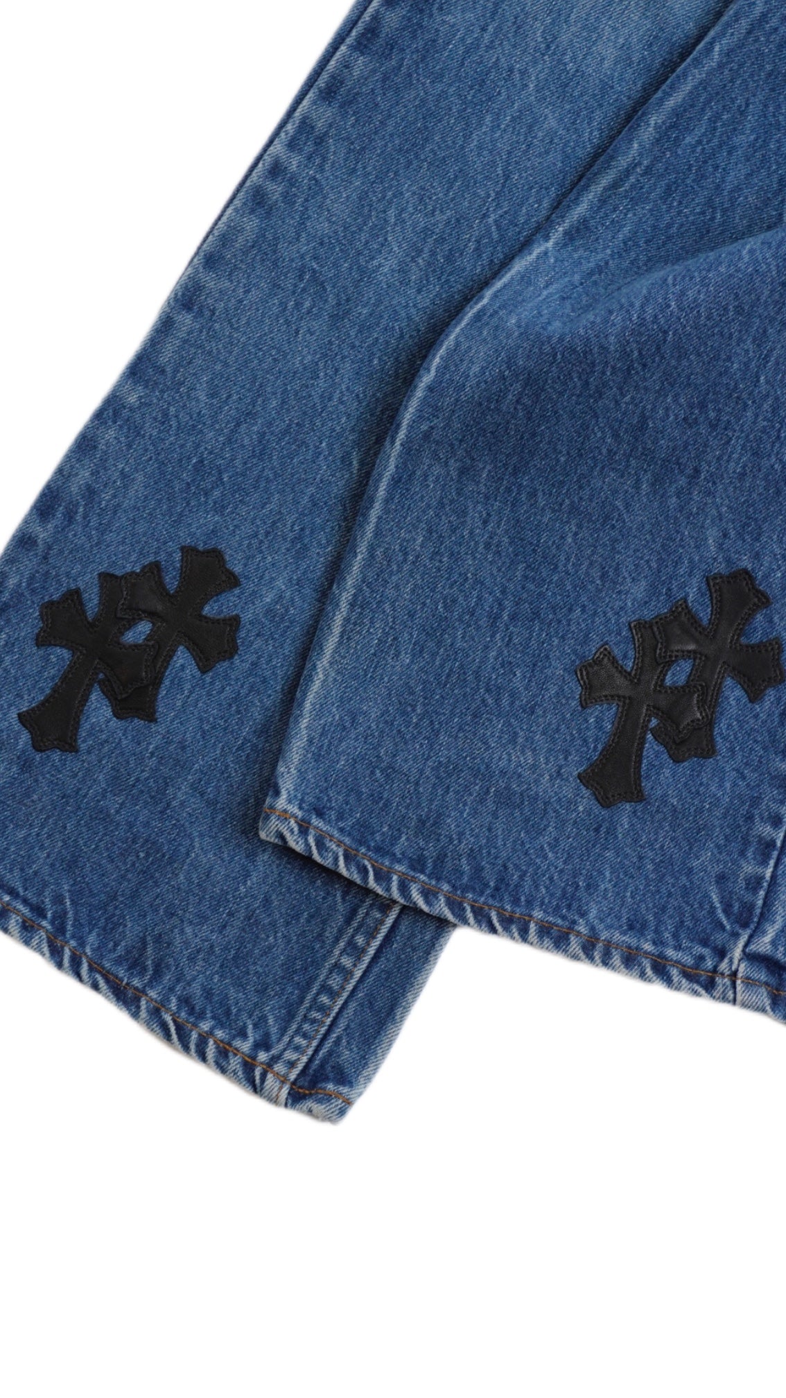 Blue 501 Levi's Black Cross Patch Jeans