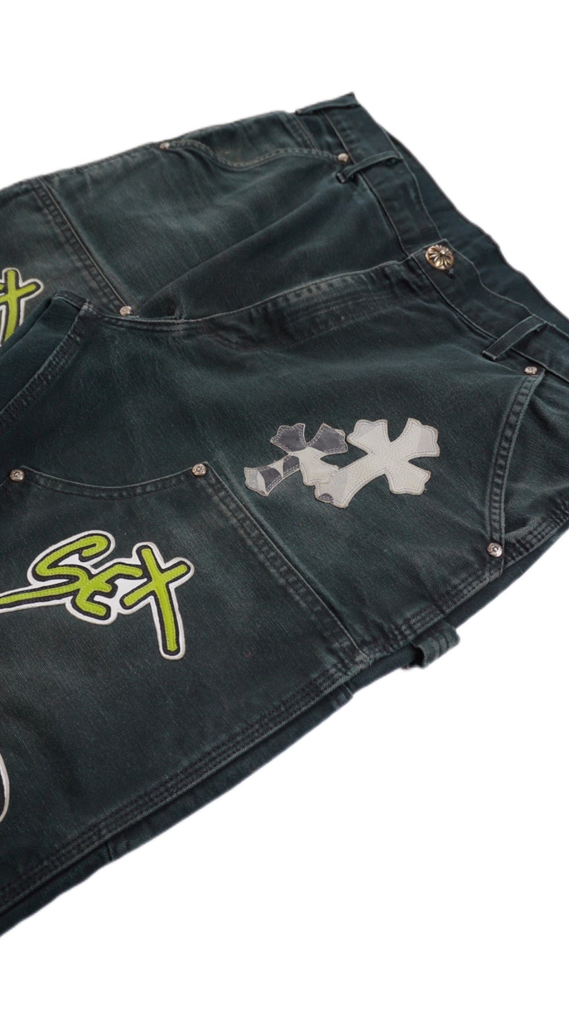 Carhartt Black Sex Records Camo Cross Patch Carpenter Pants