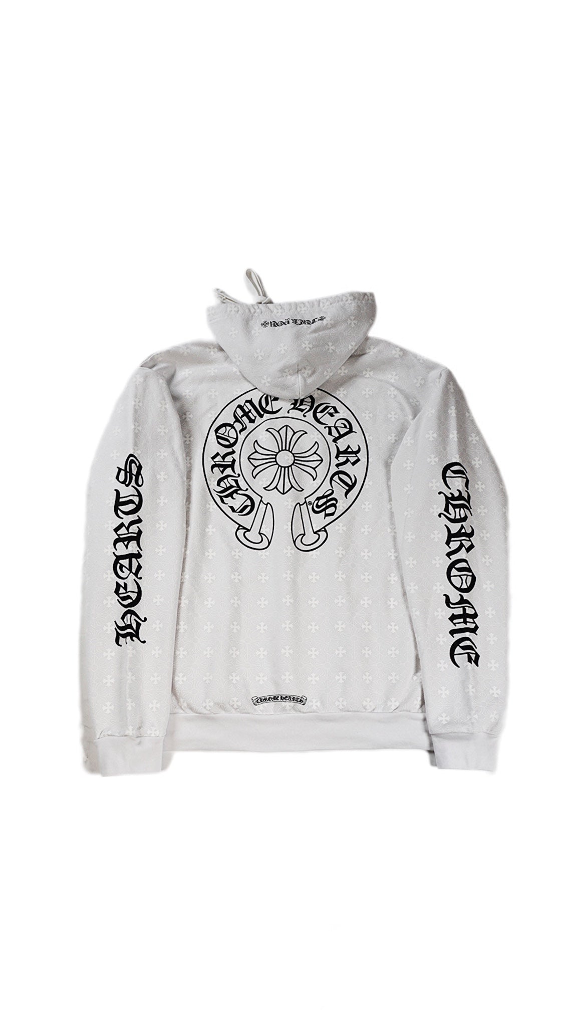 White Monogram Script Hoodie