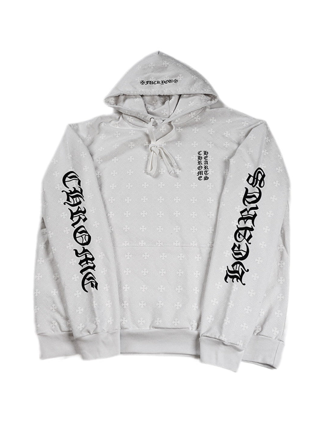 White Monogram Script Hoodie
