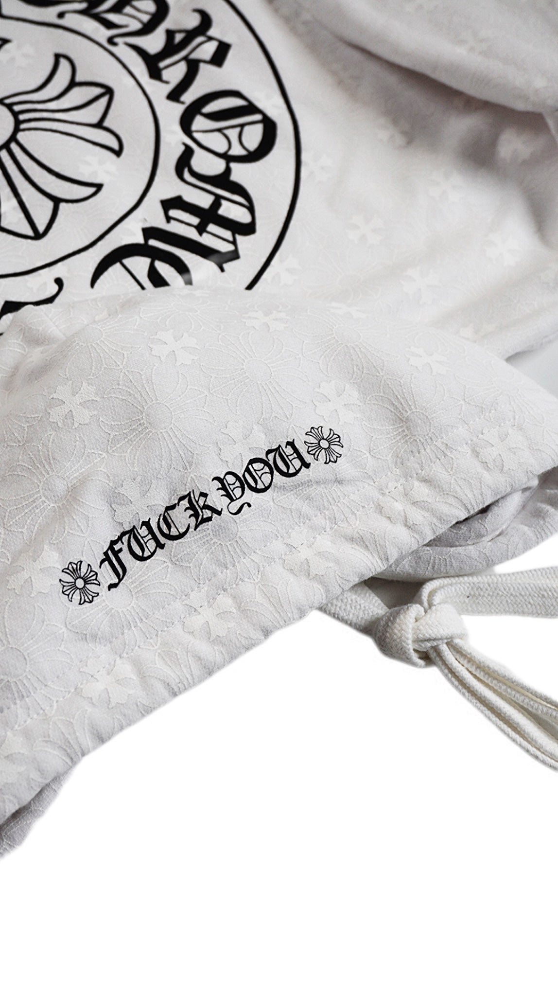 White Monogram Script Hoodie