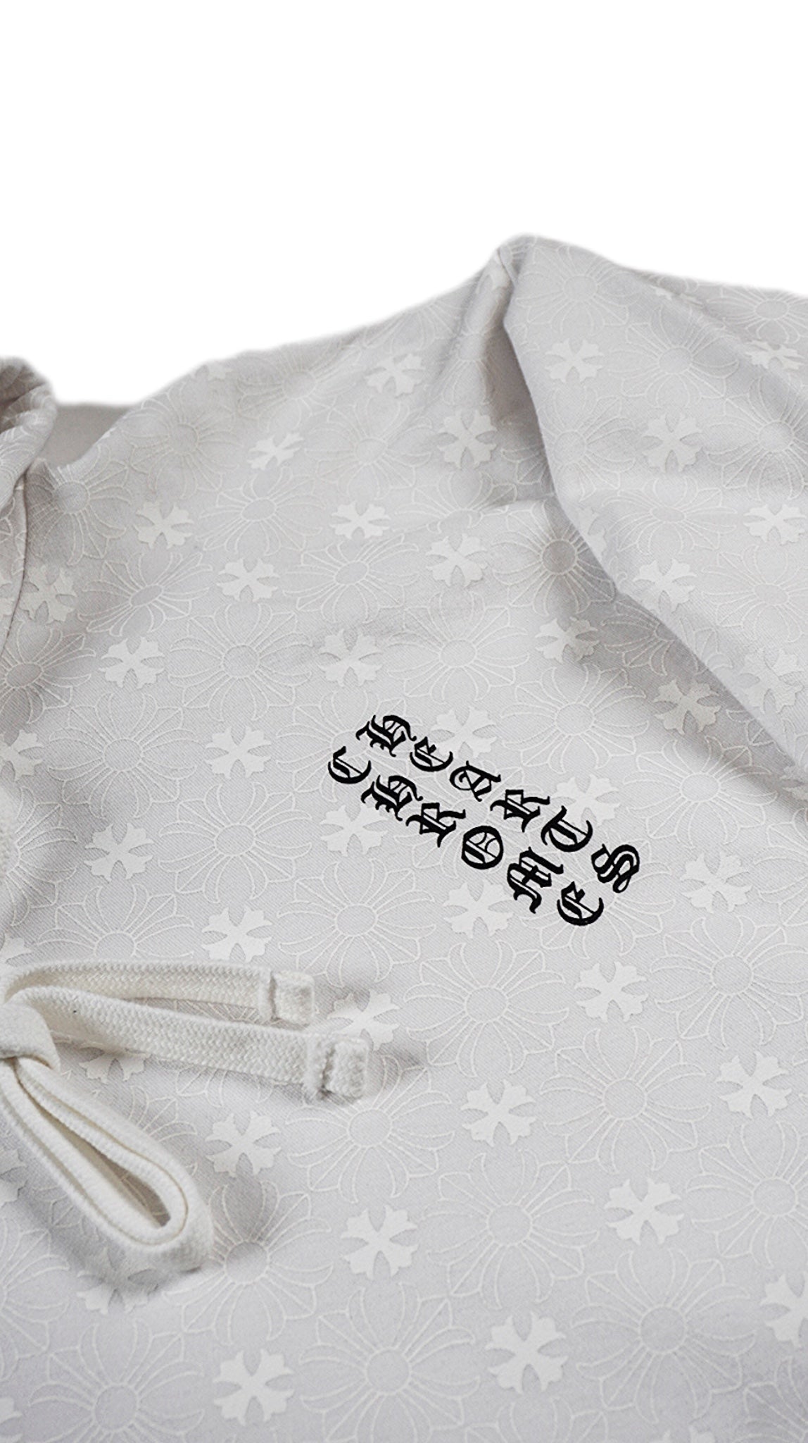 White Monogram Script Hoodie