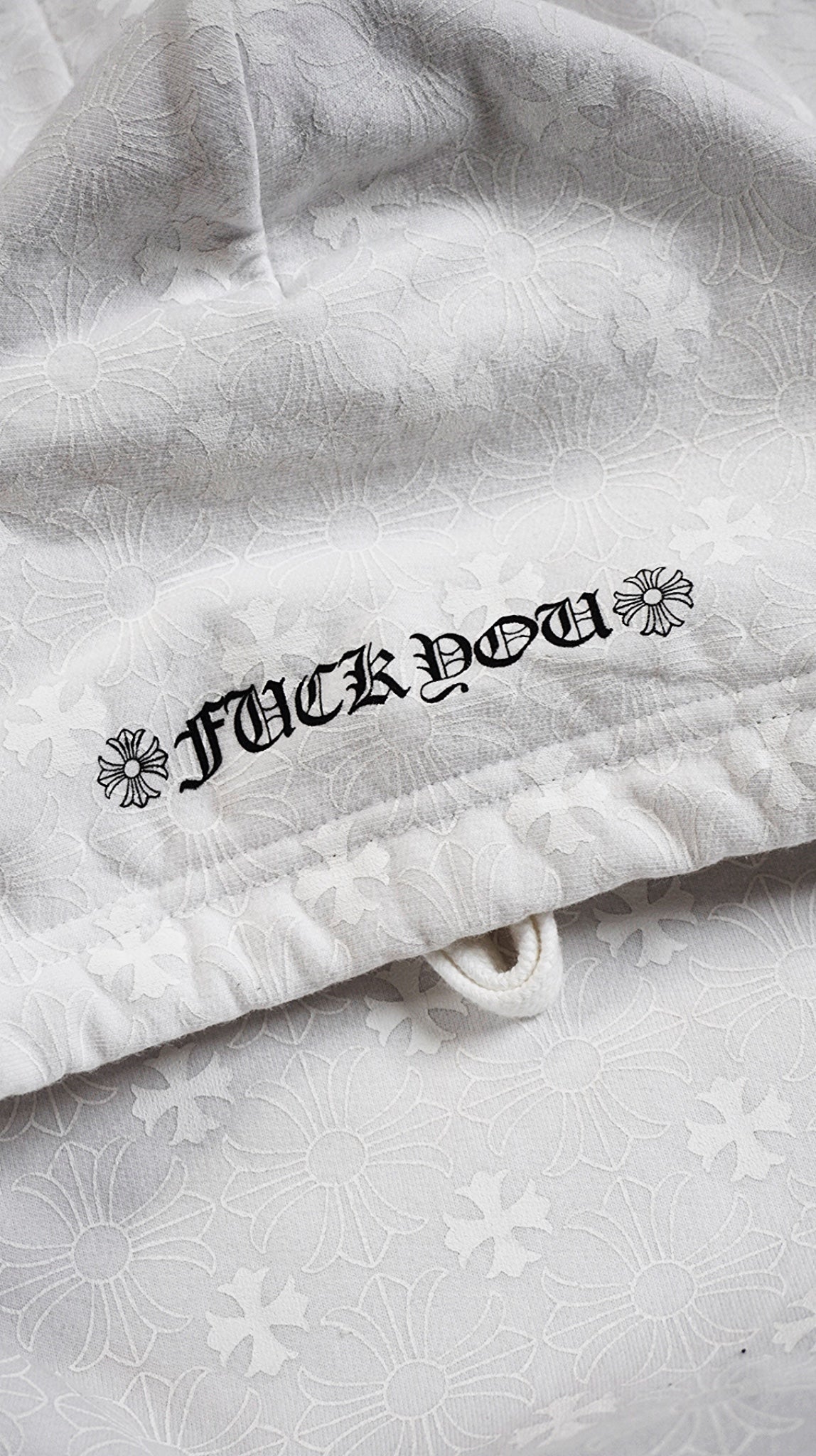 White Monogram Script Hoodie