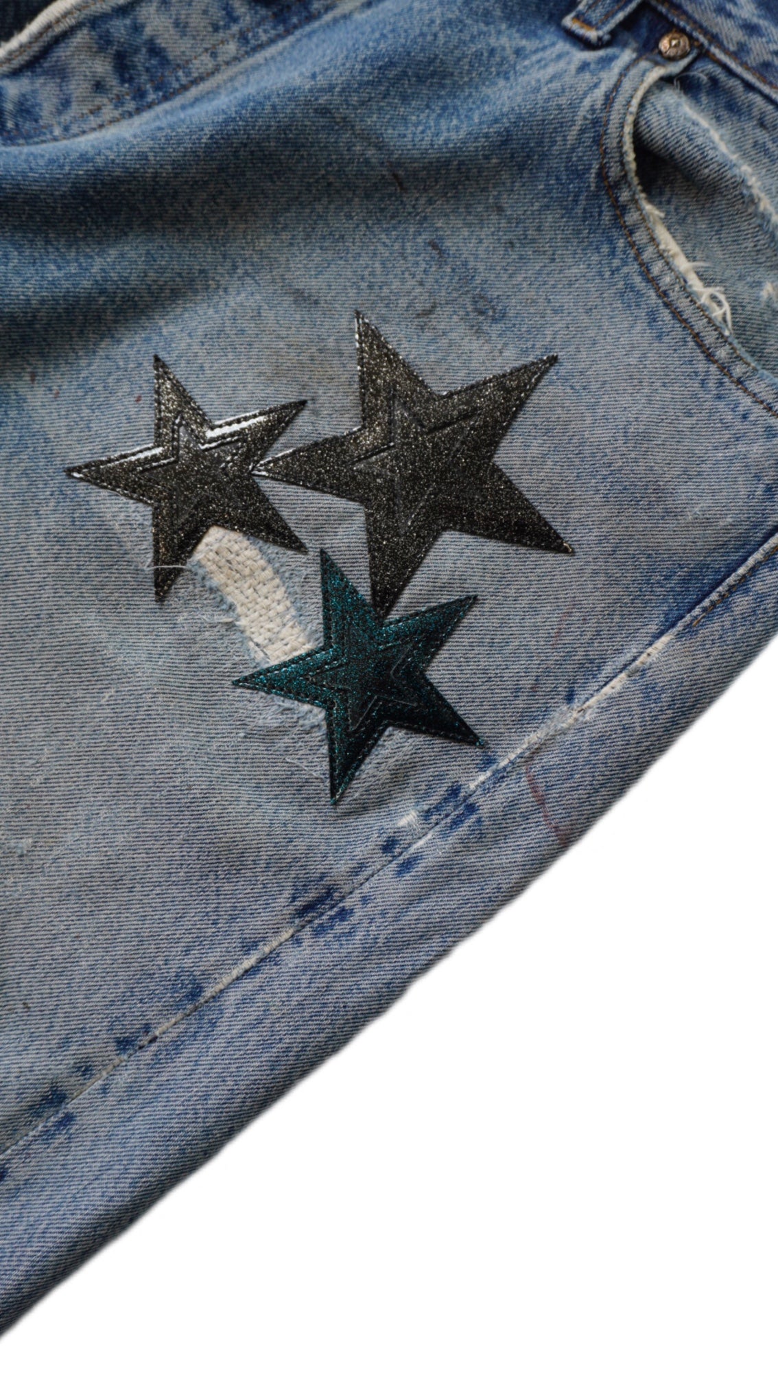 Blue Galaxy Star Patch Jeans