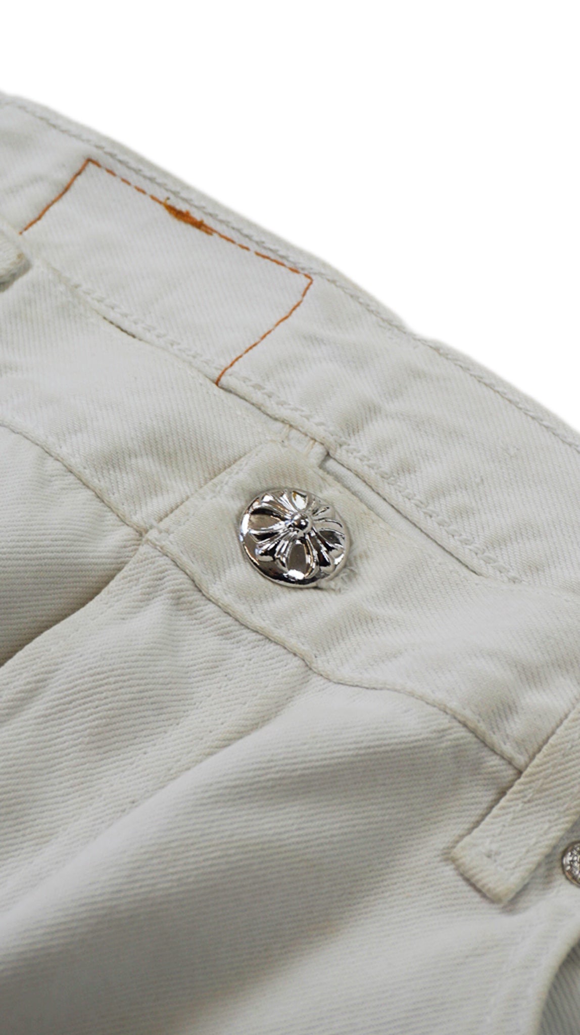 White Levis Blue & Orange Cross Patch St. Barth Exclusive Jeans