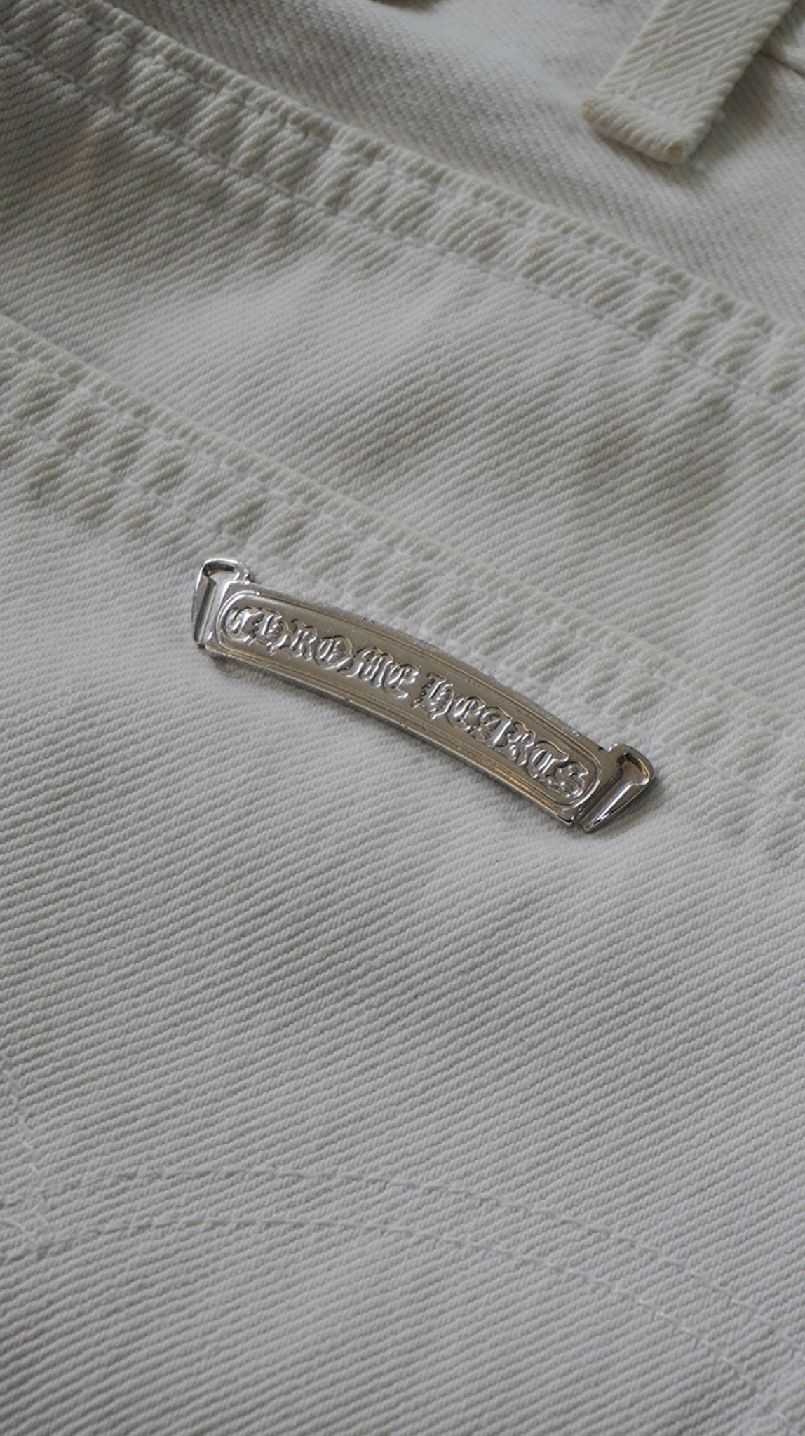 White Levis Blue & Orange Cross Patch St. Barth Exclusive Jeans