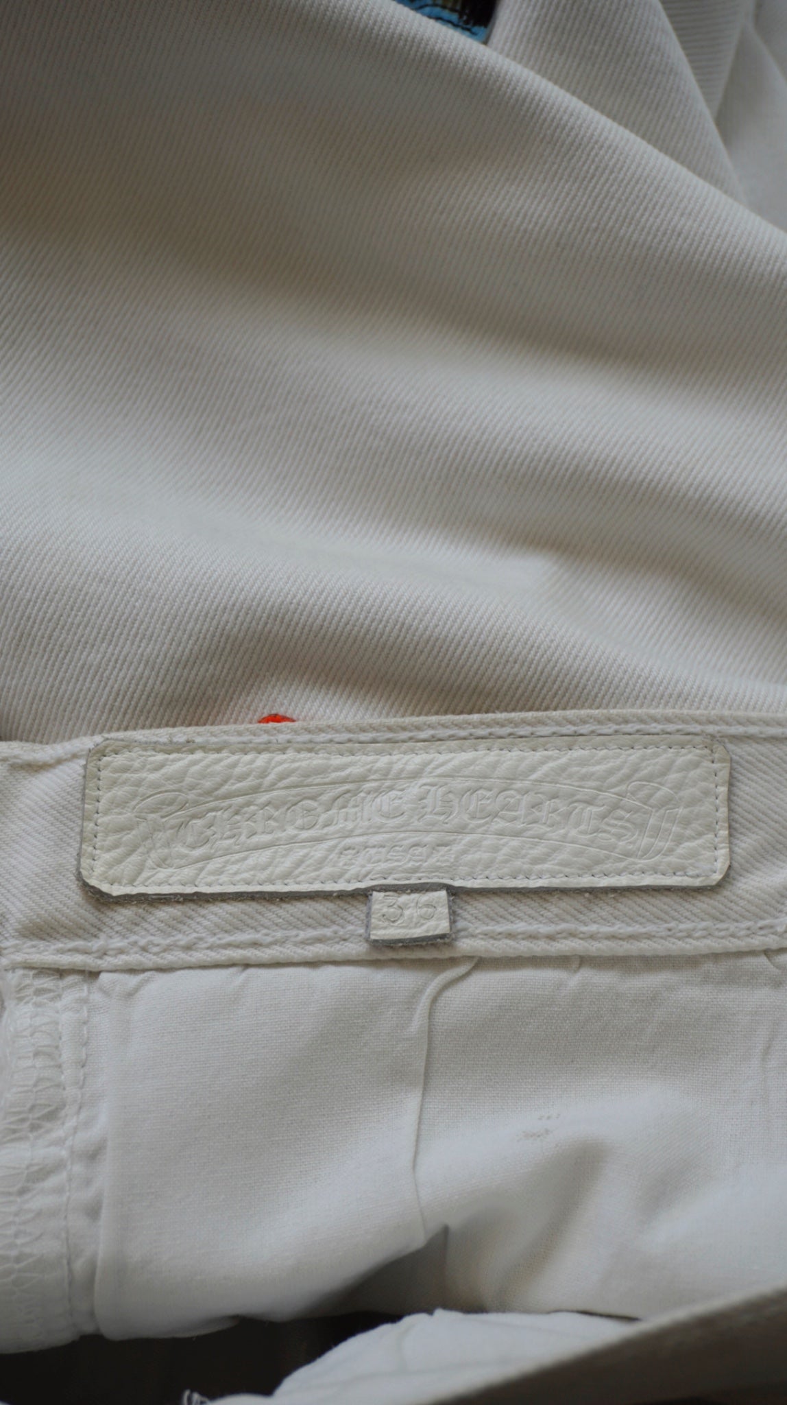 White Levis Blue & Orange Cross Patch St. Barth Exclusive Jeans