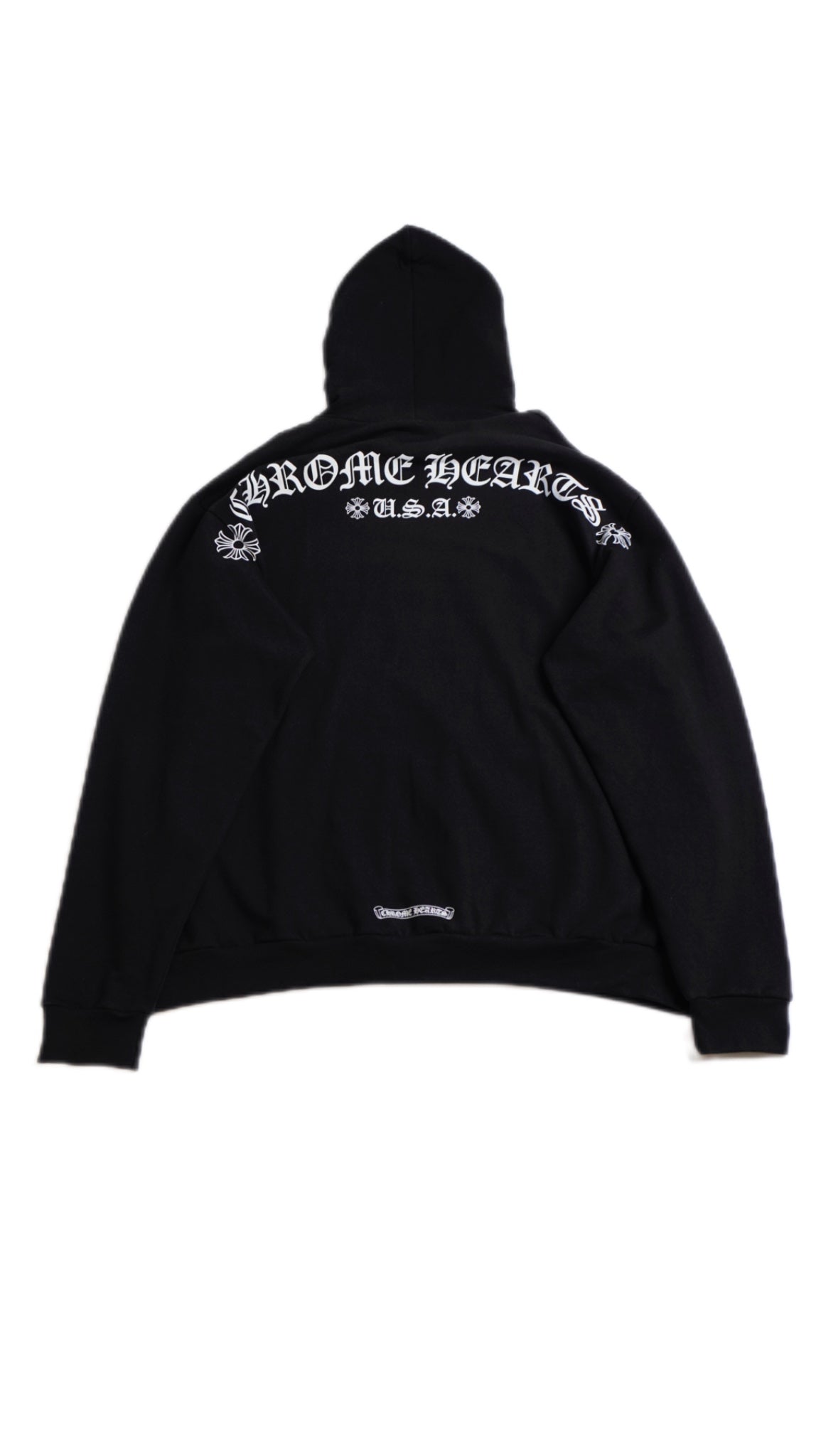 Black Shoulder Logo Hoodie