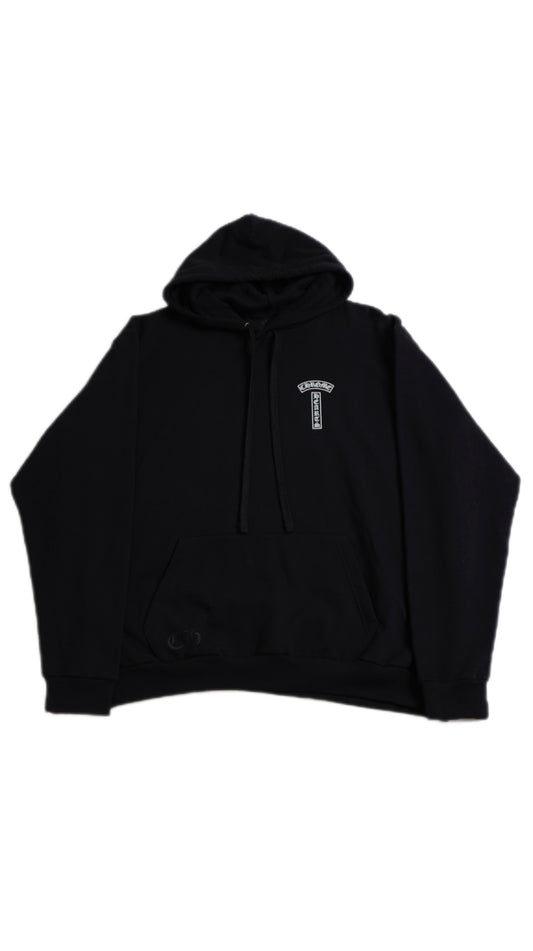 Black Shoulder Logo Hoodie