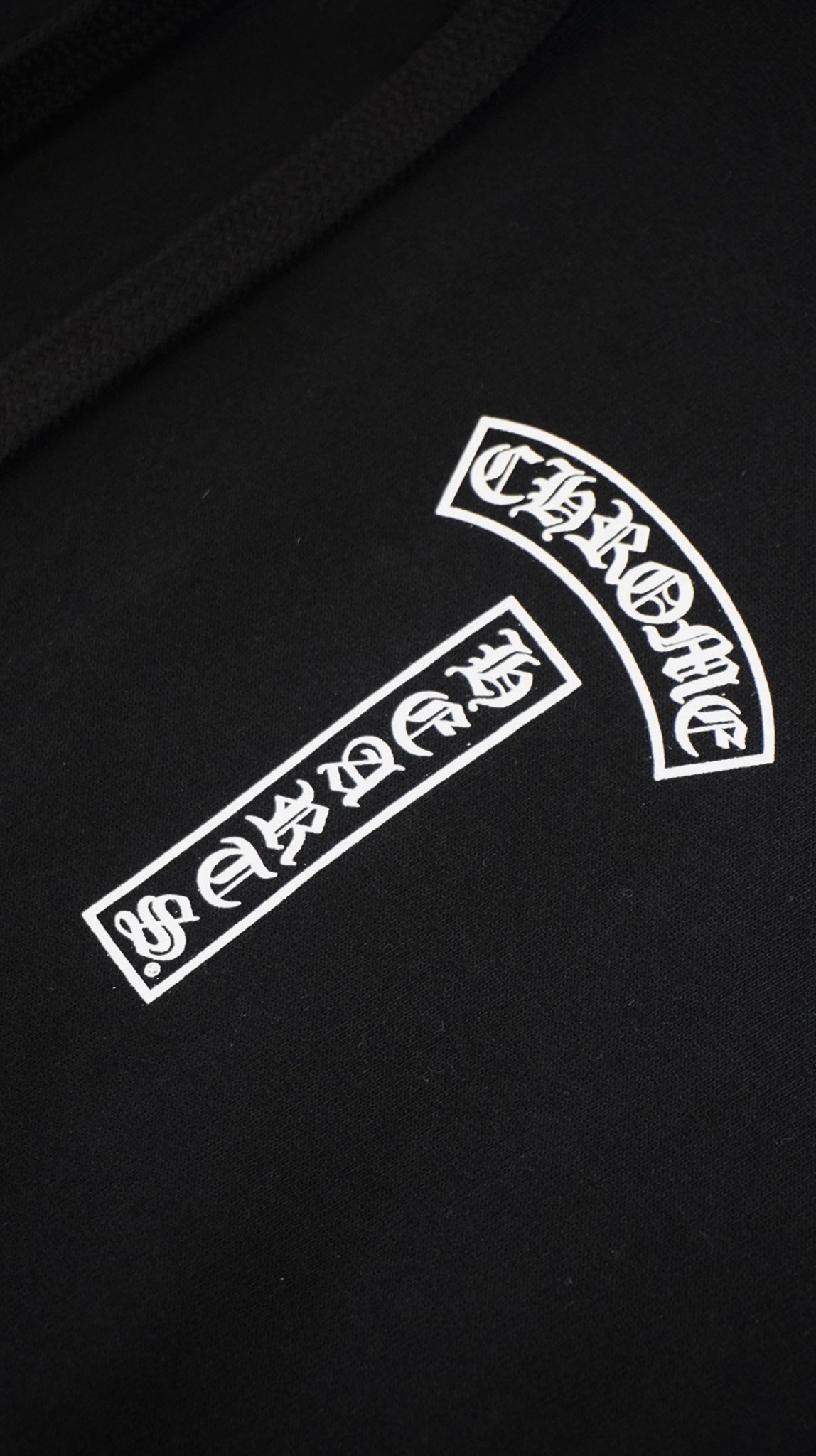 Black Shoulder Logo Hoodie